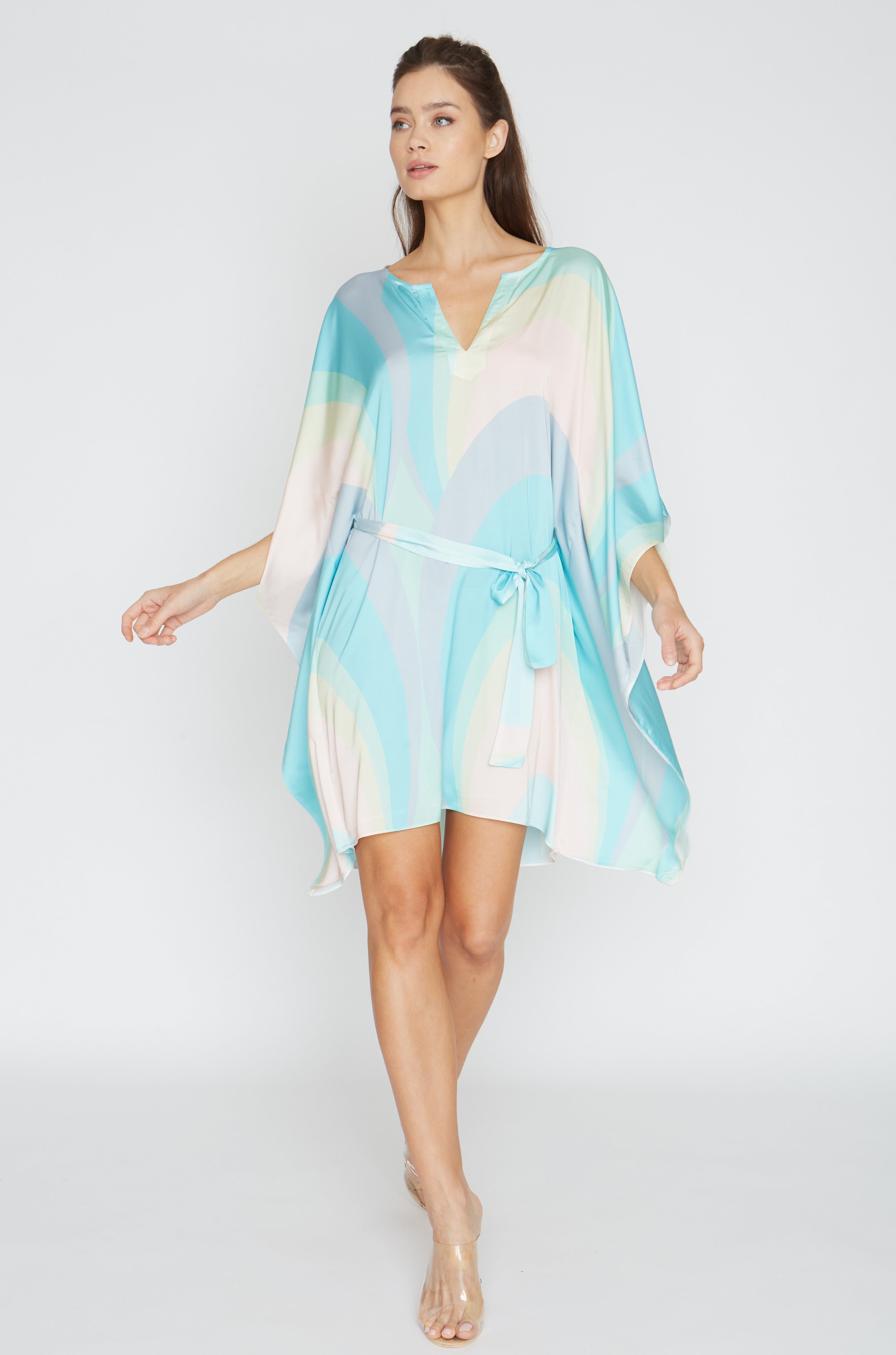 Diva Scoop Pistachio Short Caftan