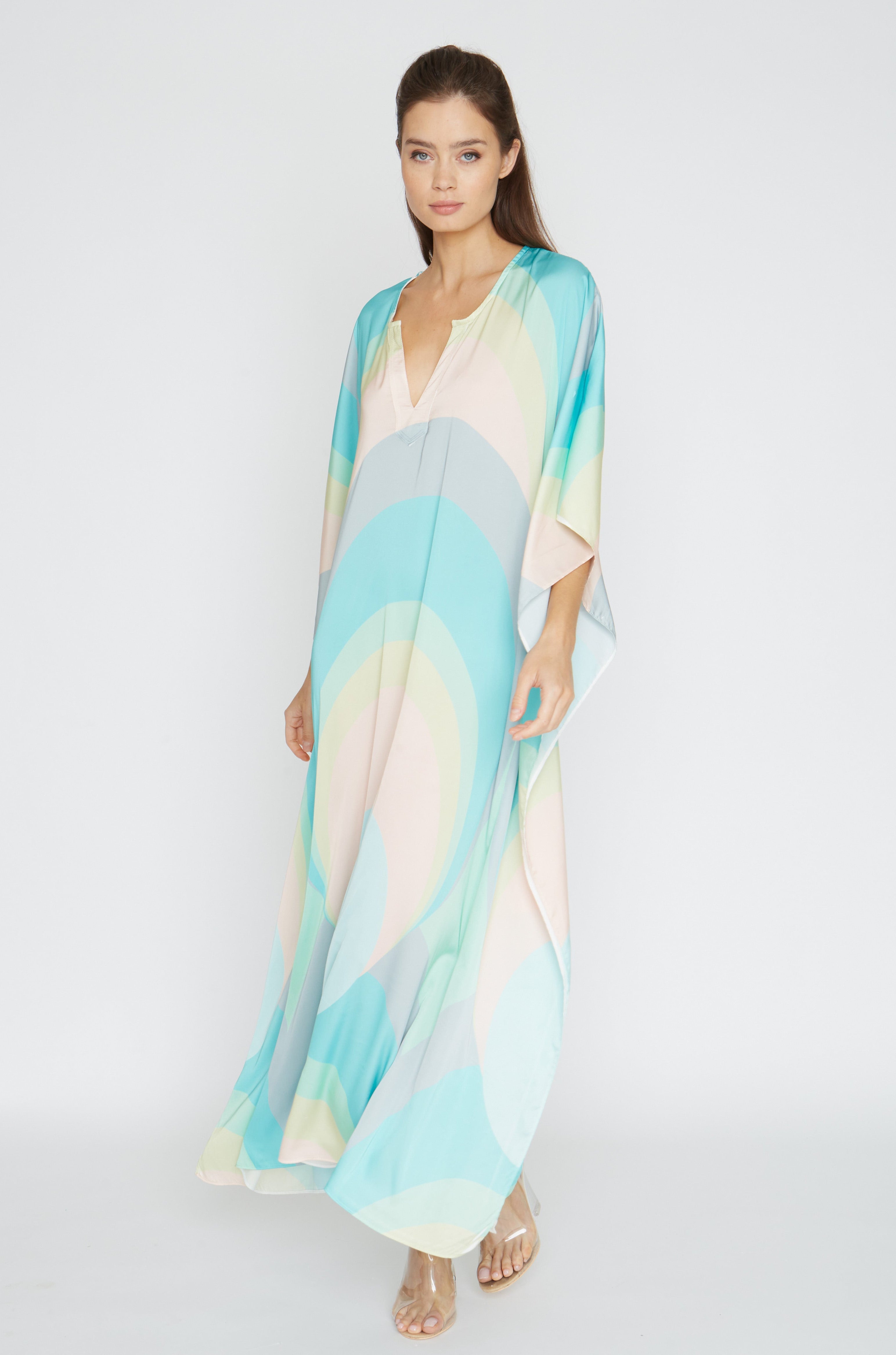 Diva Scoop Pistachio Long Caftan