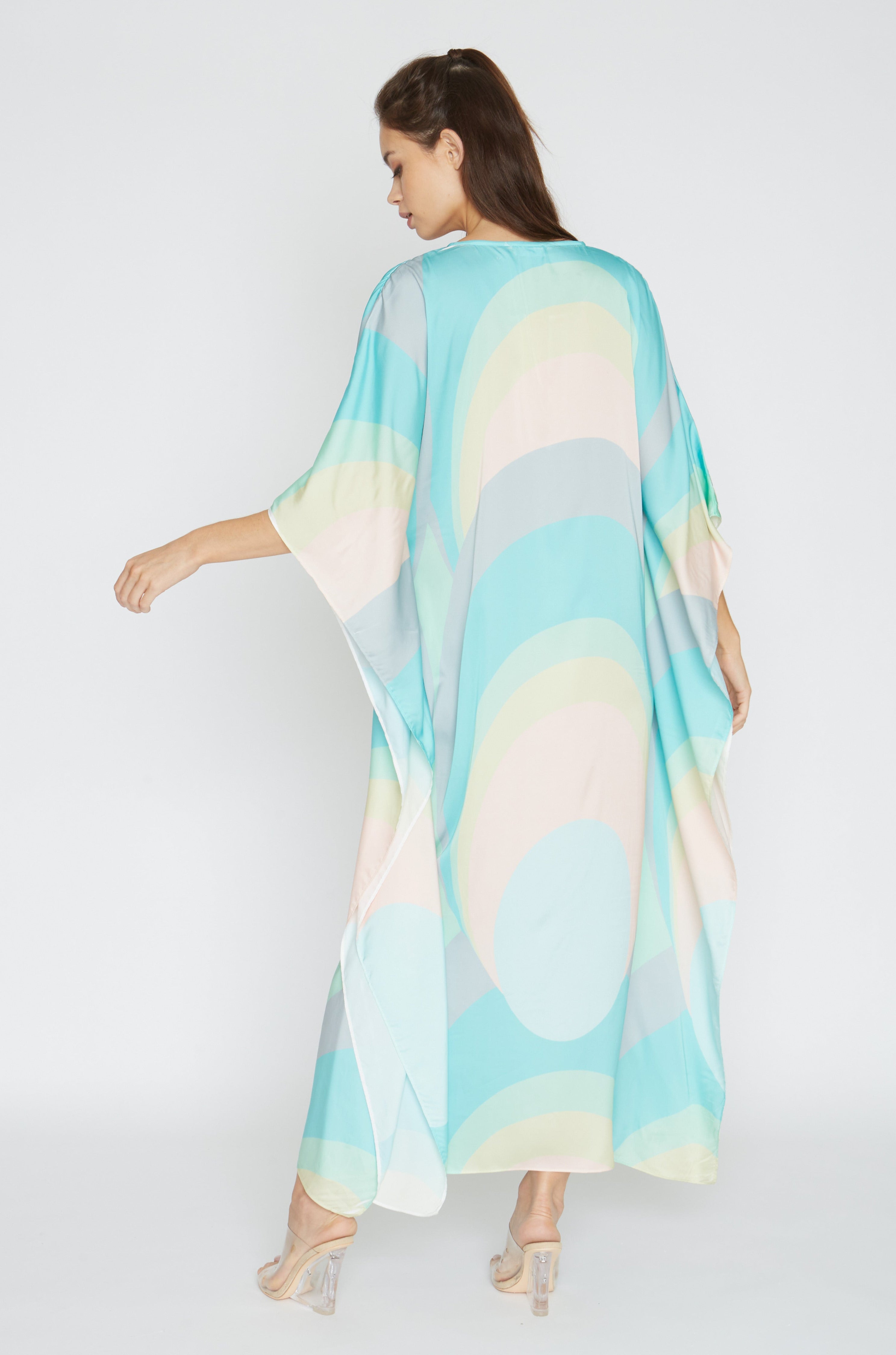 Diva Scoop Pistachio Long Caftan
