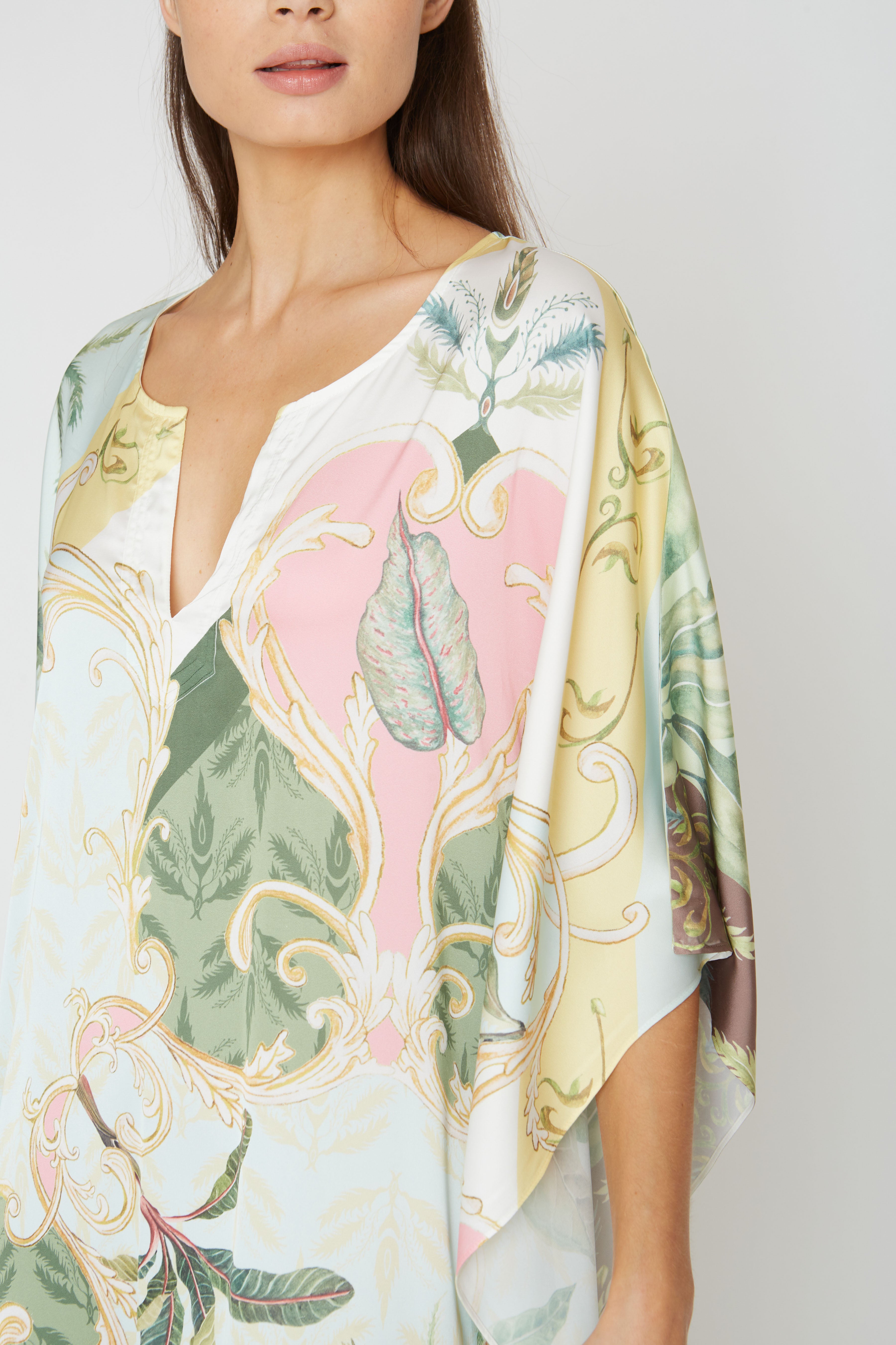 Dream Of Palms Yellow Long Caftan