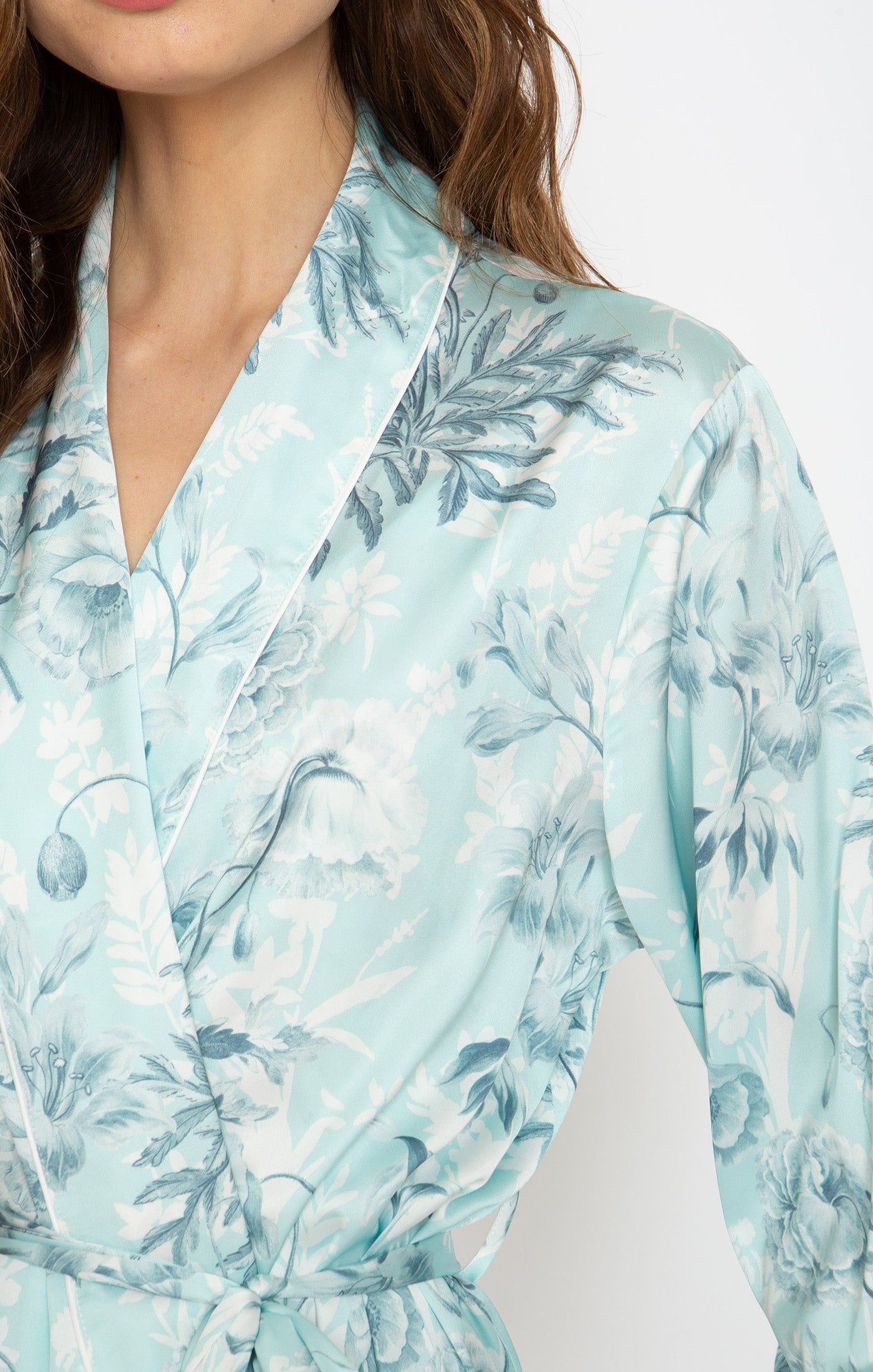 Cote D'Azur Poly Silk Short Robe