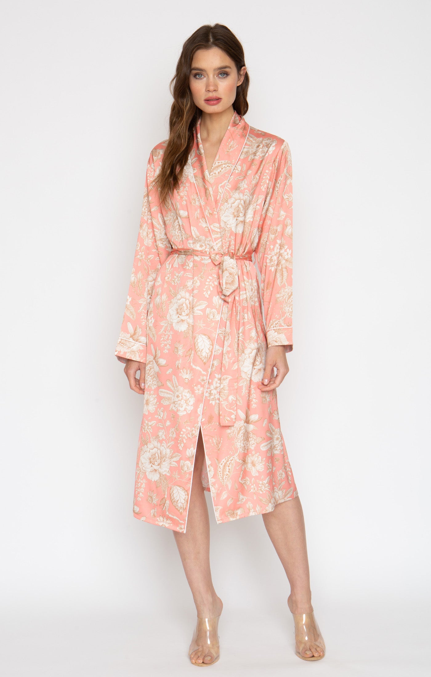 Sandy Rose Silky Long Robe