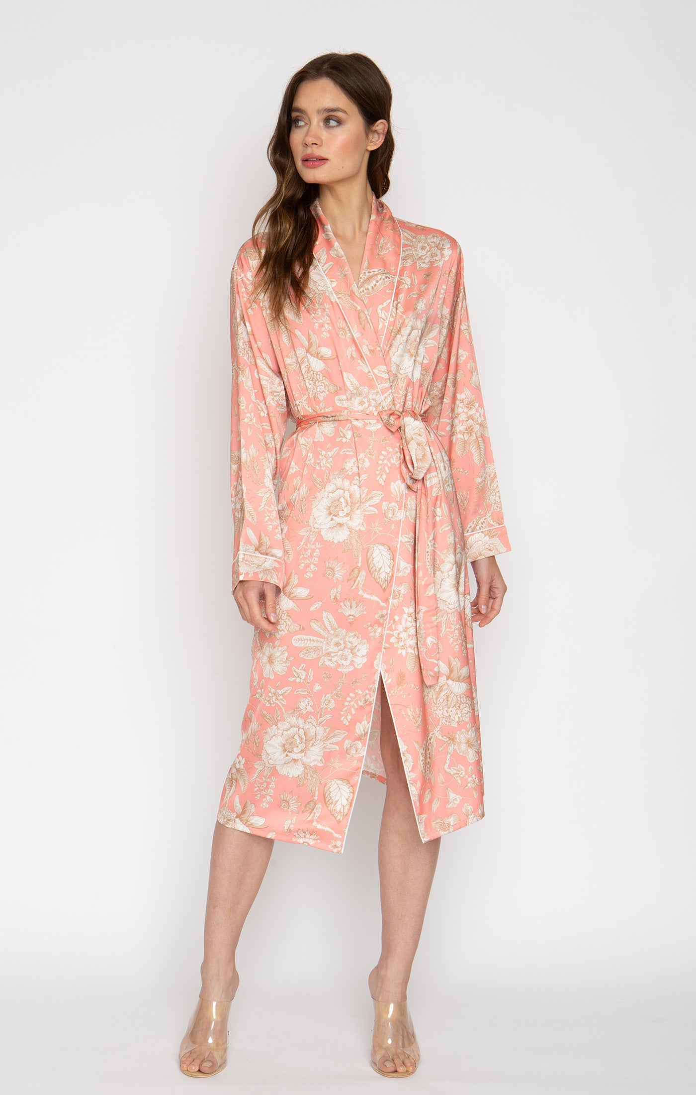 Sandy Rose Silky Long Robe