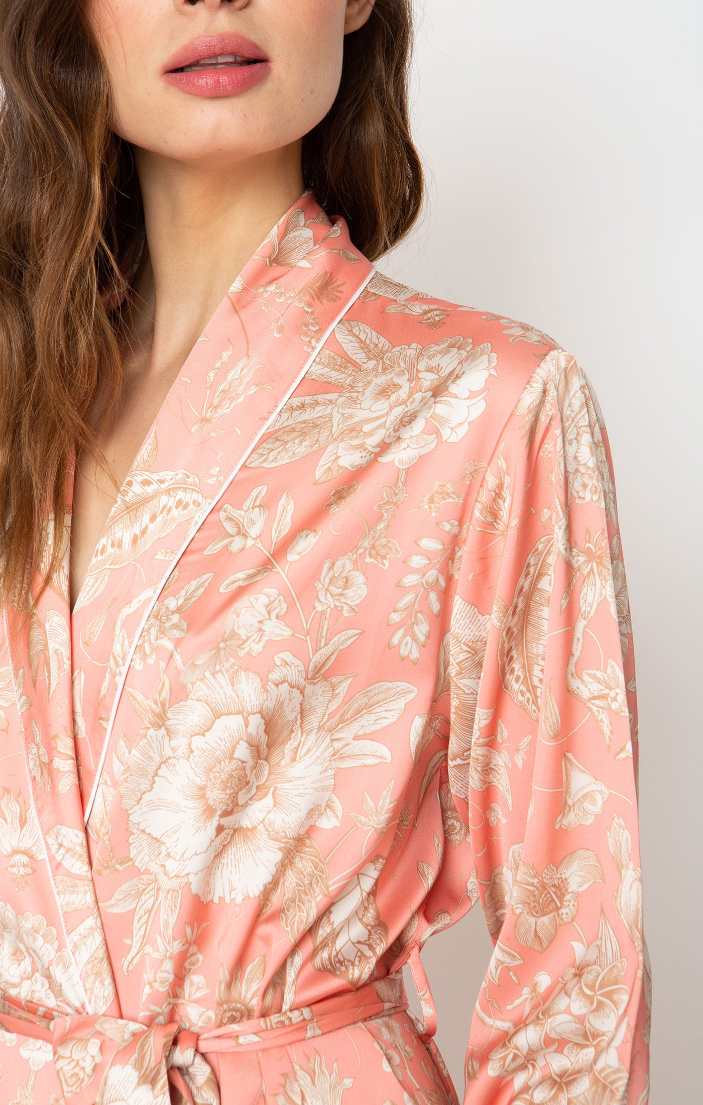 Sandy Rose Silky Long Robe