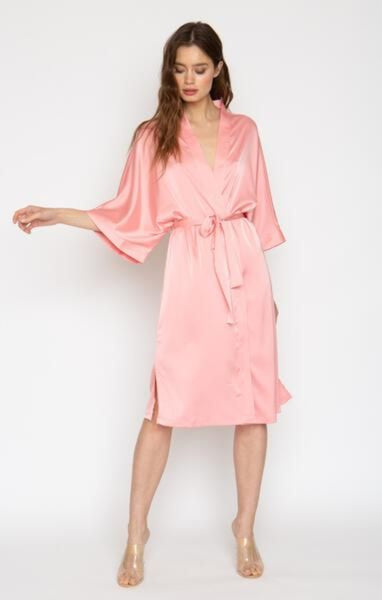 Rose Poly Silk Kimono