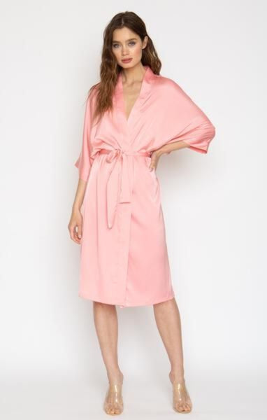 Rose Poly Silk Kimono