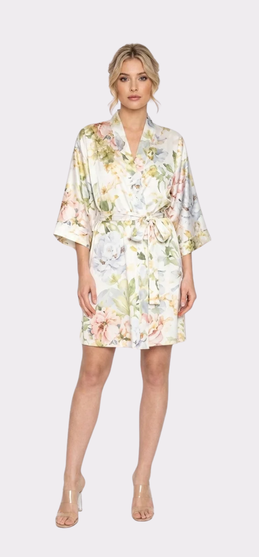 La Boheme Poly-Silk Short Kimono Robe
