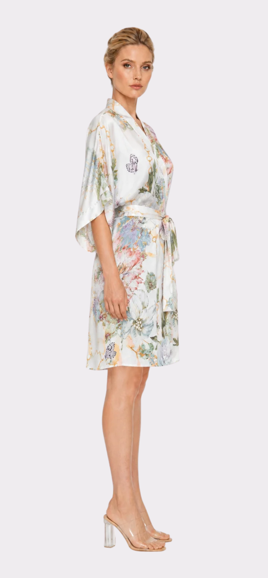La Boheme Poly-Silk Short Kimono Robe