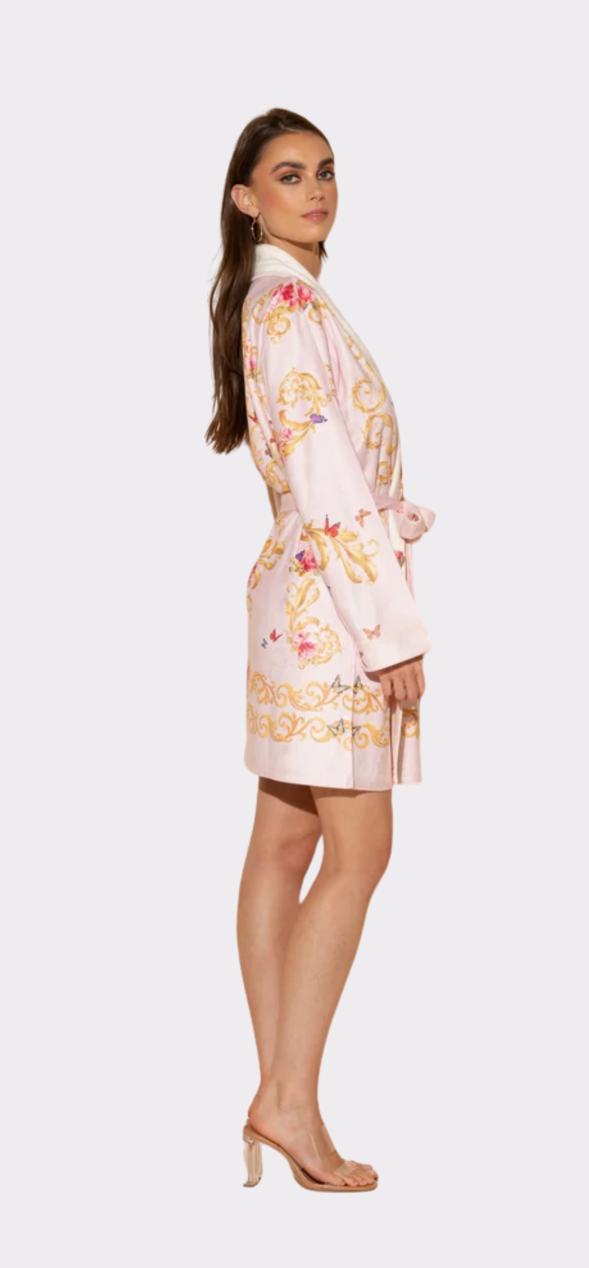 Pink Butterflies Short Robe