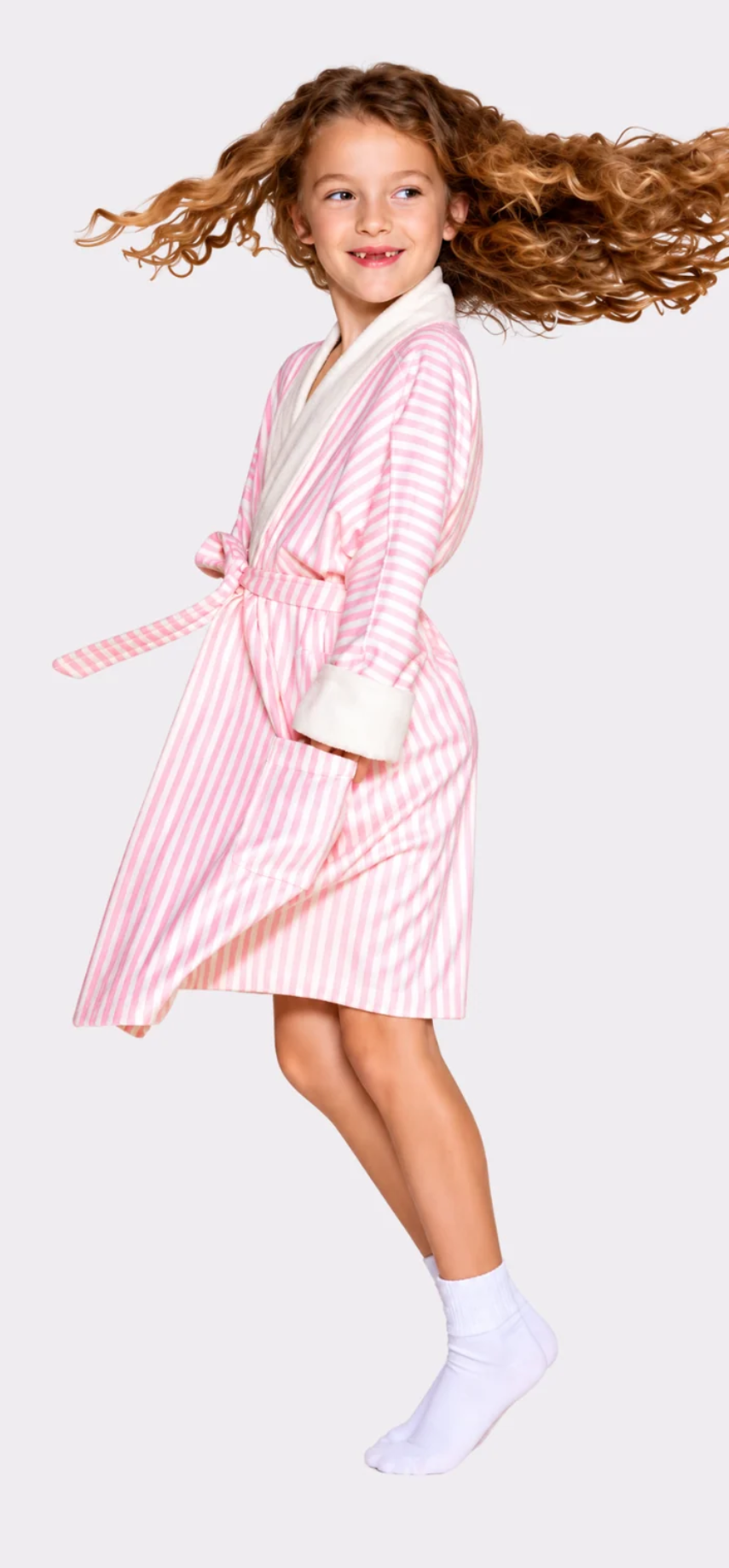 Pink Stripe w/ Princess Kids Robe