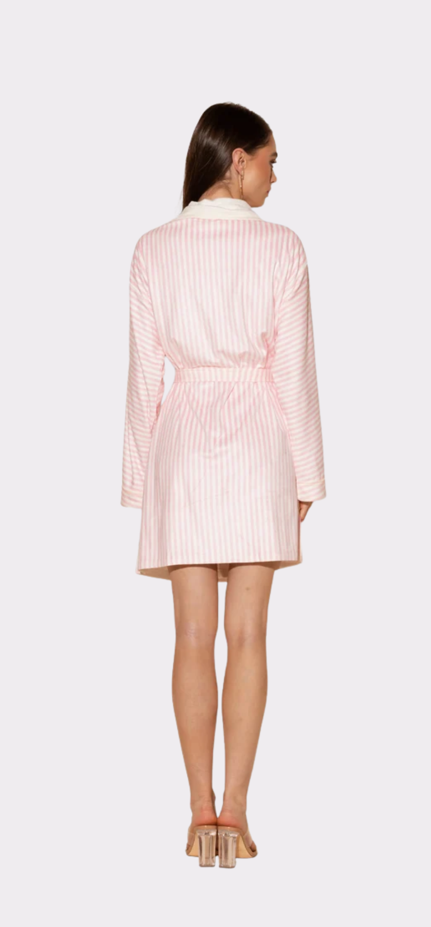 Pink Stripes Short Robe
