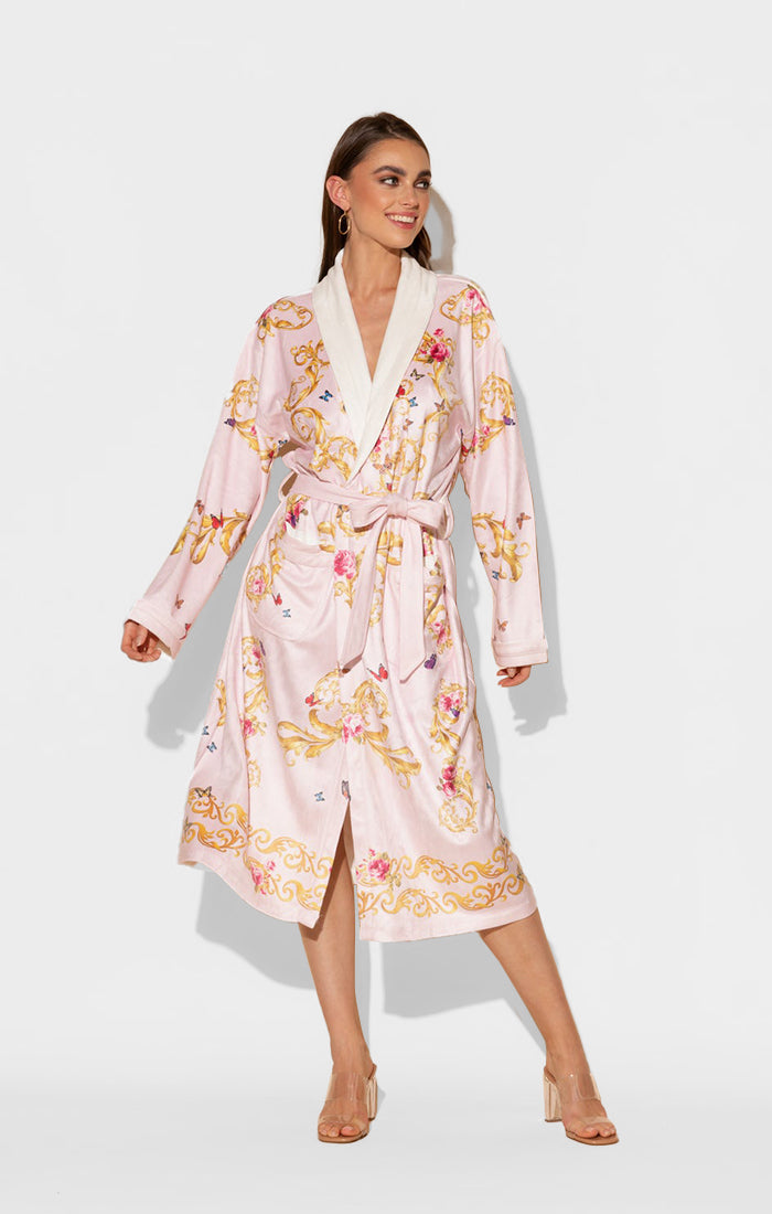 Pink Butterflies Long Robe