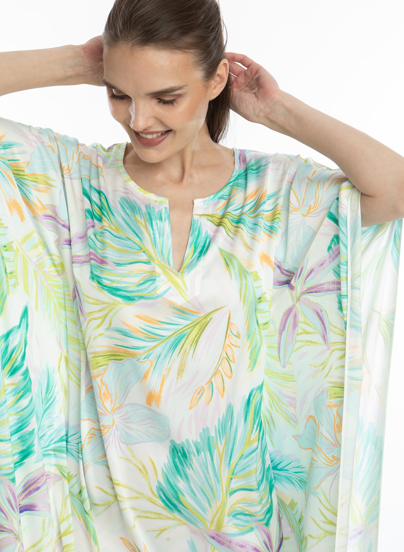 Wrap Up by VP Long Caftan Camilla Orange/Green/Blue shops - M/L NWT