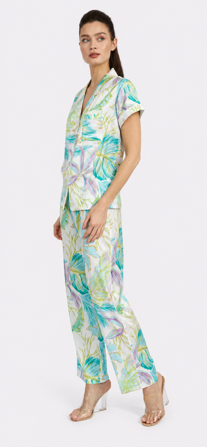 Bahamas Green Short Sleeve & Pant PJ Set