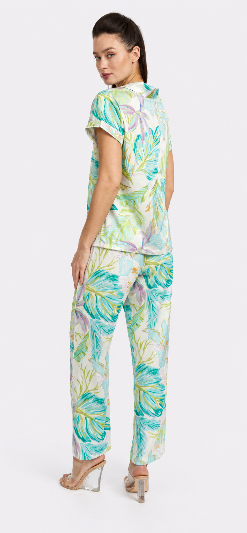 Bahamas Green Short Sleeve & Pant PJ Set