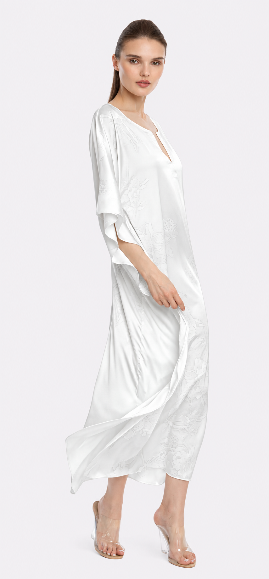 Bliss Angel White Long Caftan
