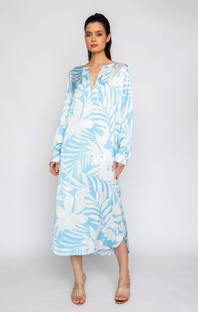 Blue Hawaii Long Sleeve Tunic Dress – Wrap Up by VP