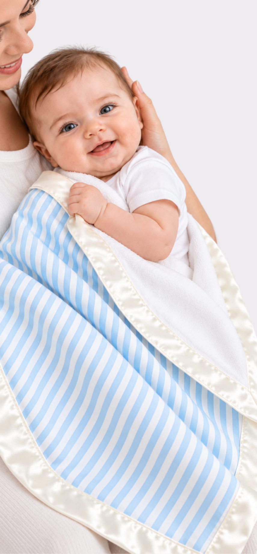 Blue Stripe Baby Blanket 40" × 60" | Wrap-Up by VP