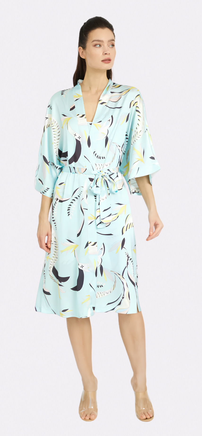 Blue Lagoon Silky Kimono