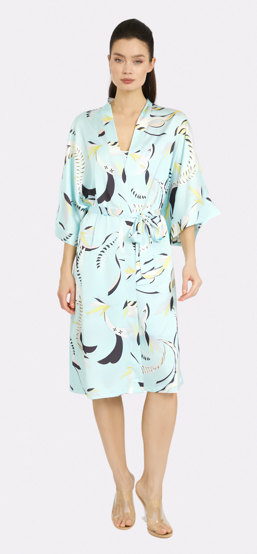 Blue Lagoon Silky Kimono