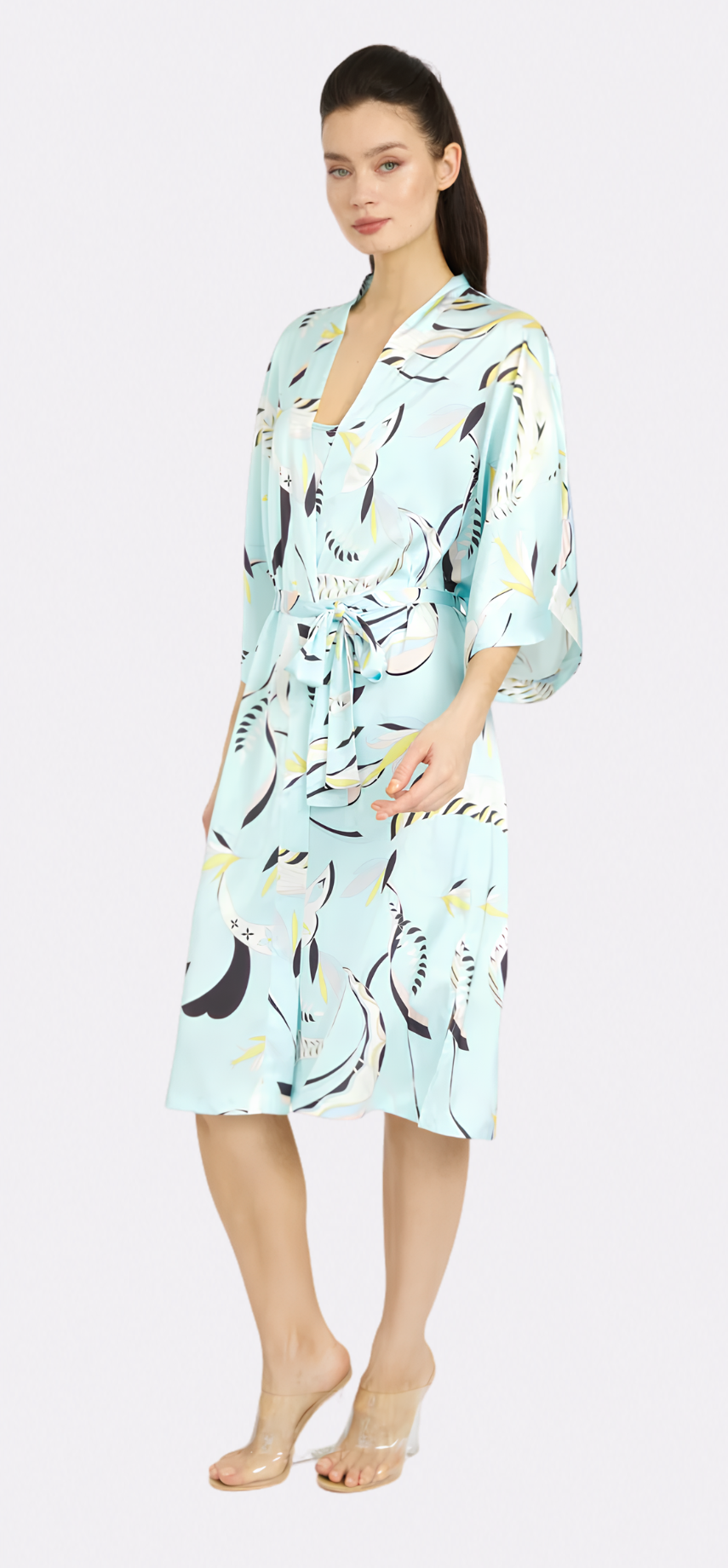Blue Lagoon Silky Kimono