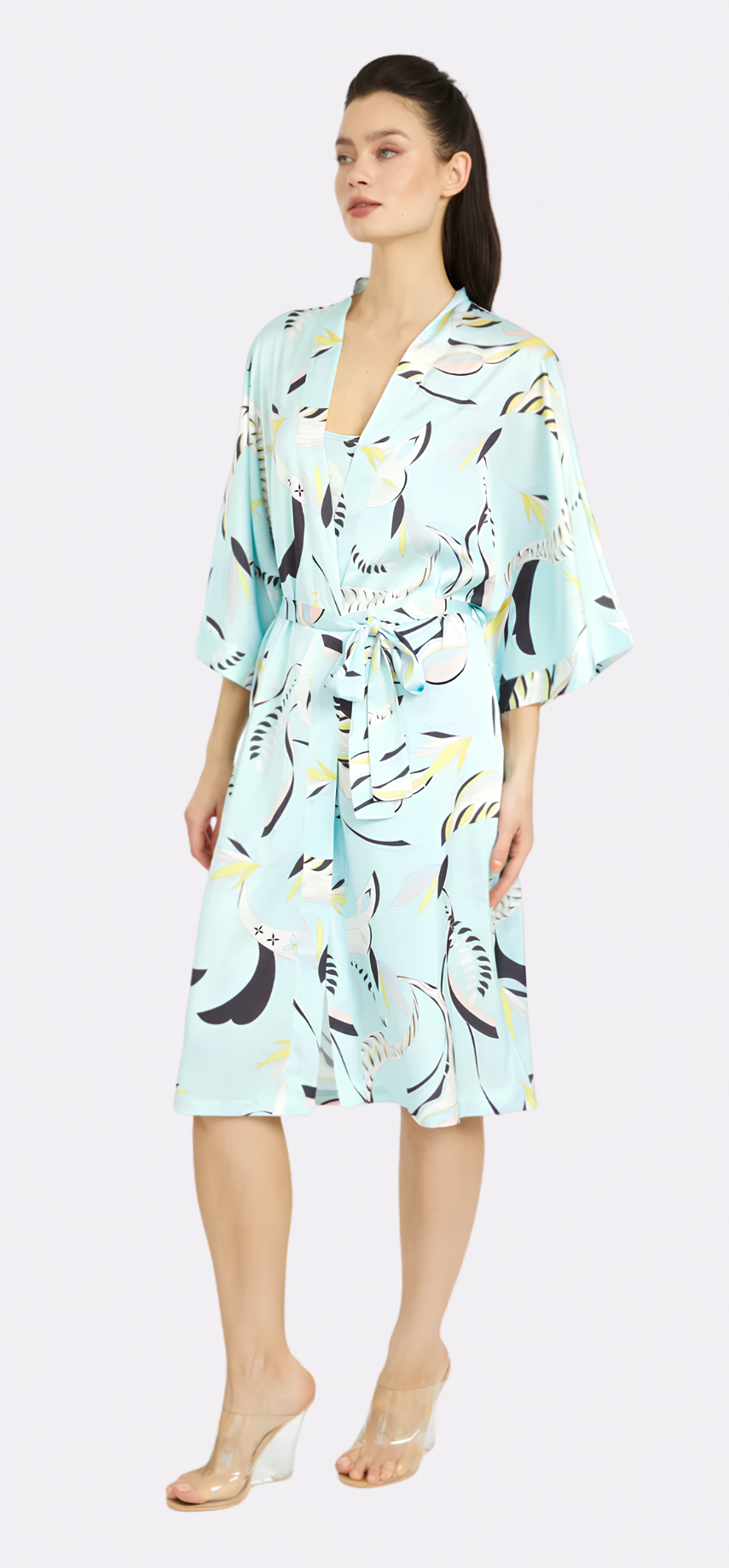 Blue Lagoon Silky Kimono