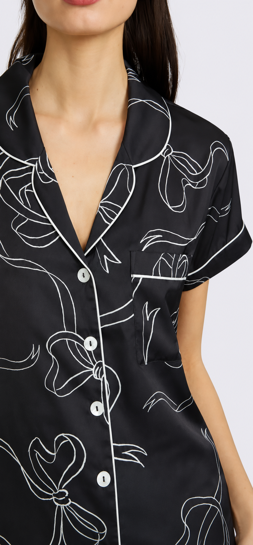 Bow Noir Short PJ Set