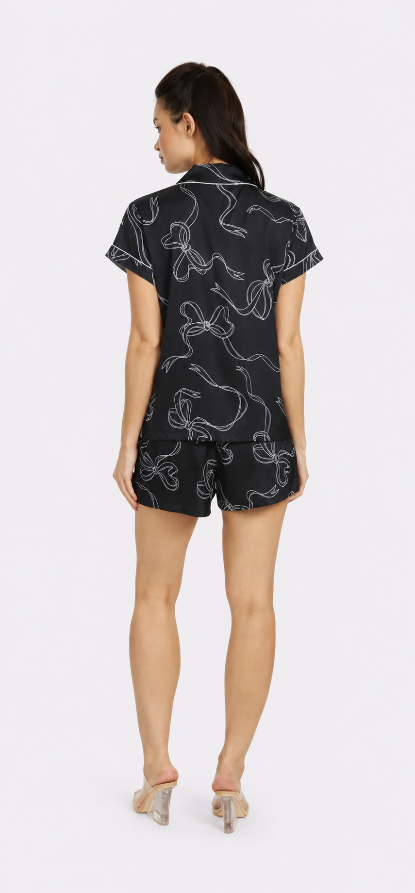 Bow Noir Short PJ Set