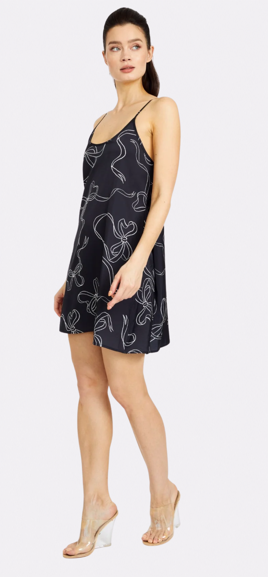 Bow Noir Short Chemise
