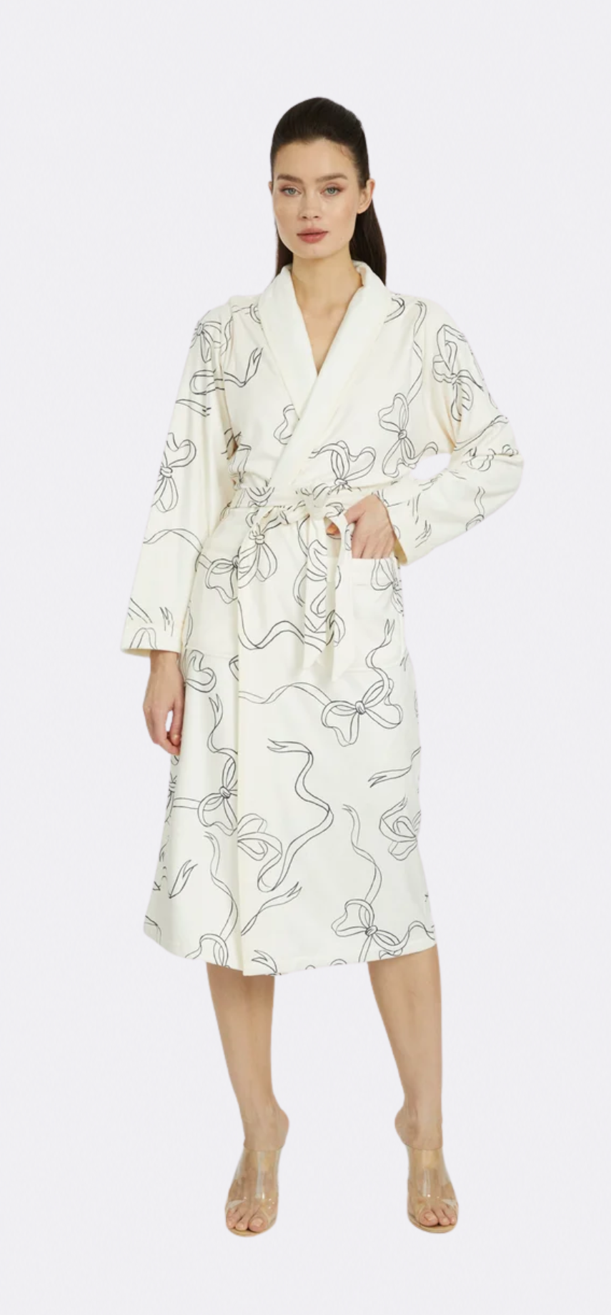 Bow White Long Robe