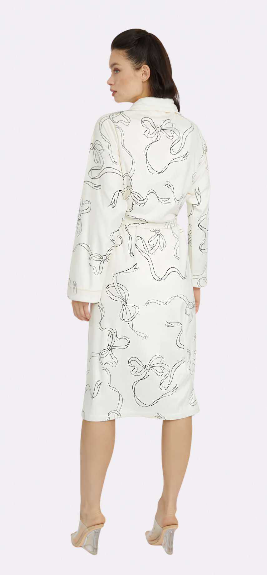 Bow White Long Robe