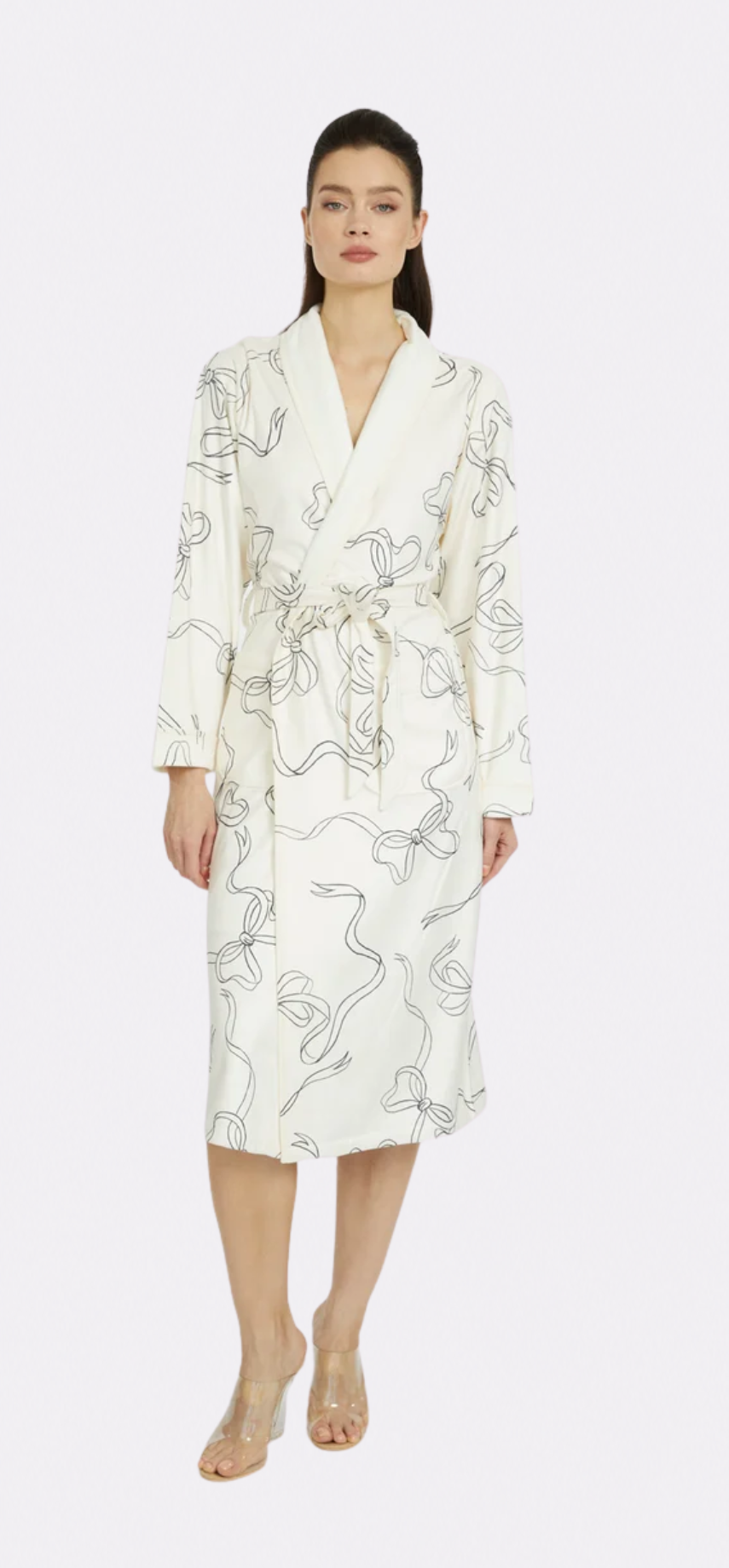 Bow White Long Robe
