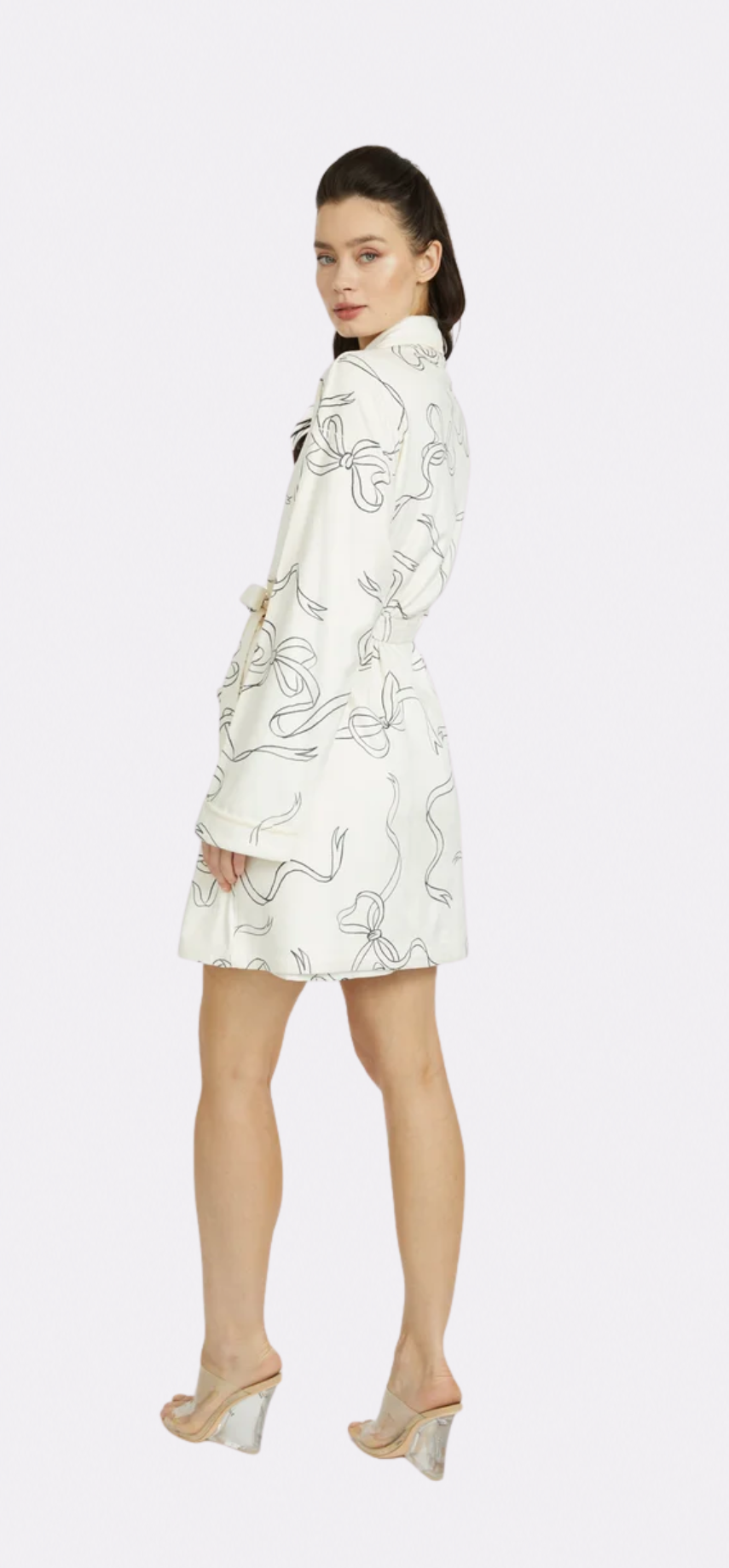 Bow White Short Robe