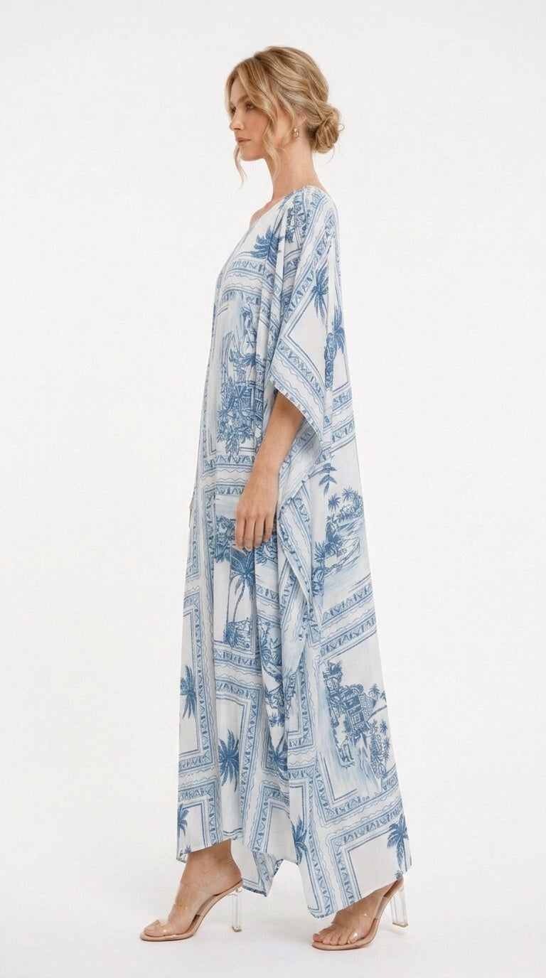 Bungalow Blue 3-Way Convertible Long Caftan