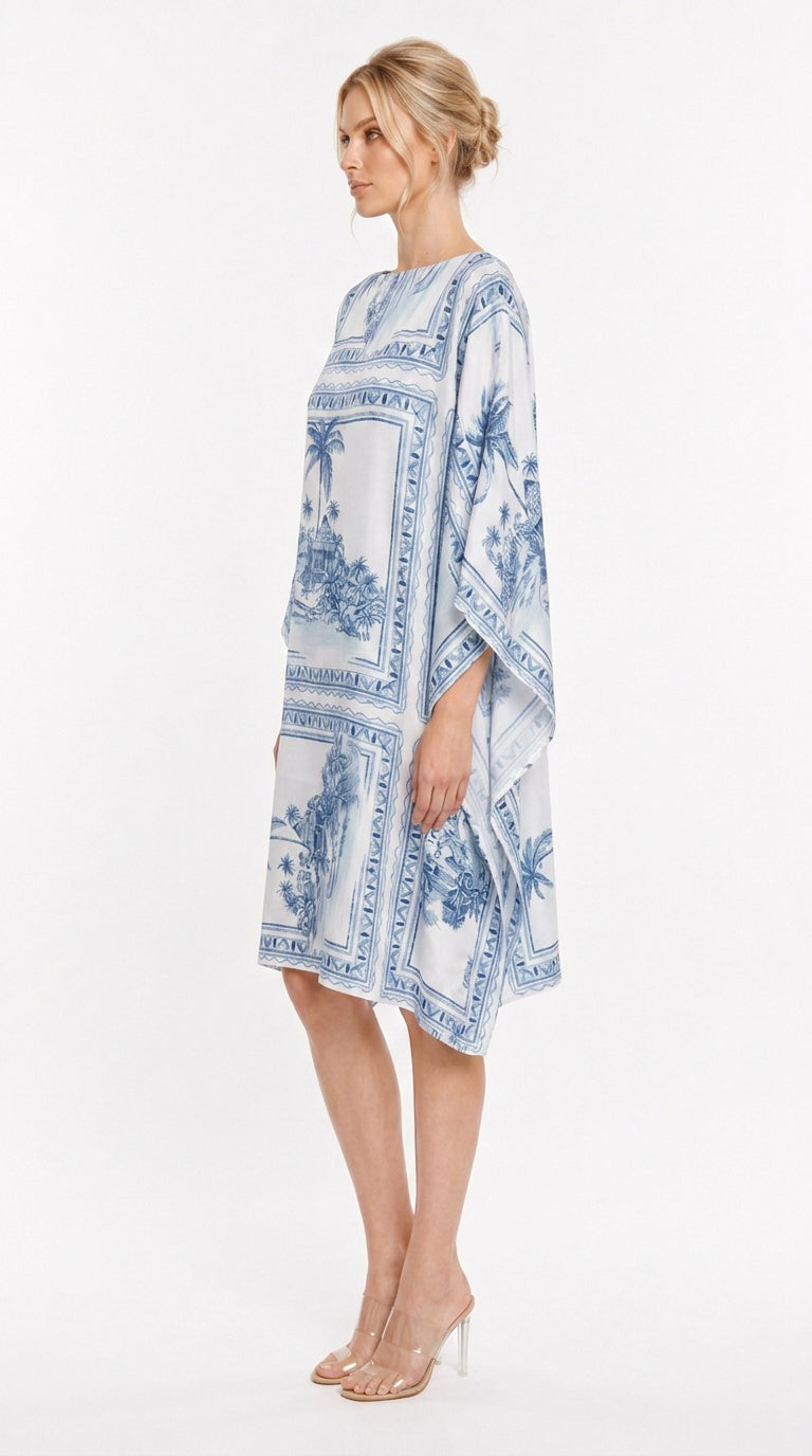 Bungalow Blue 3-Way Convertible Short Caftan