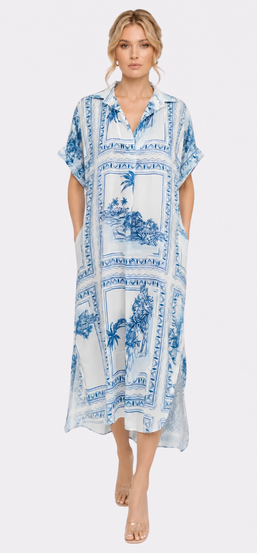 Bungalow Blue Sophie Dress with Pockets