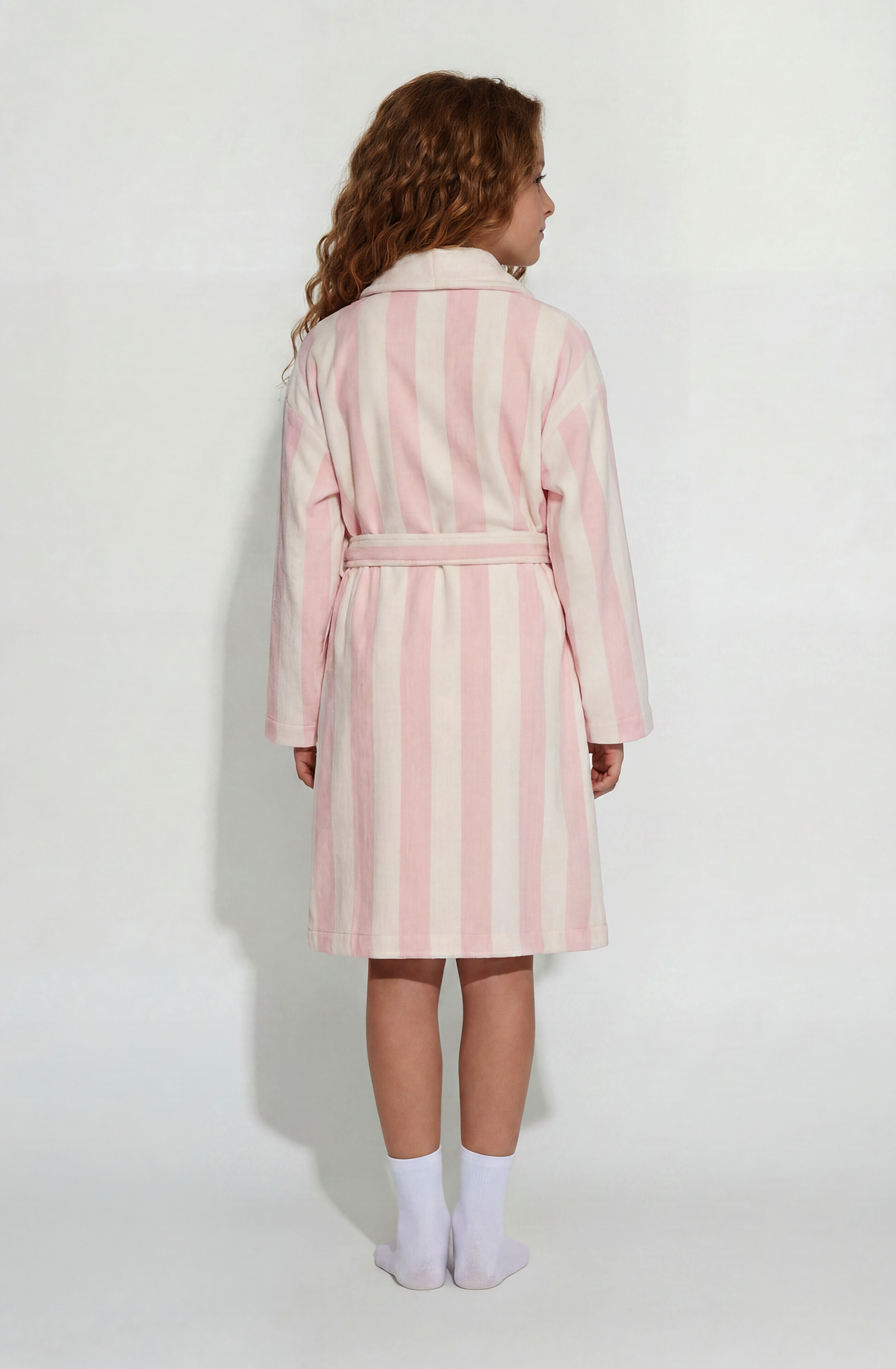 Cabana Pink Kids Robe | Luxury Striped Kids Bathrobe