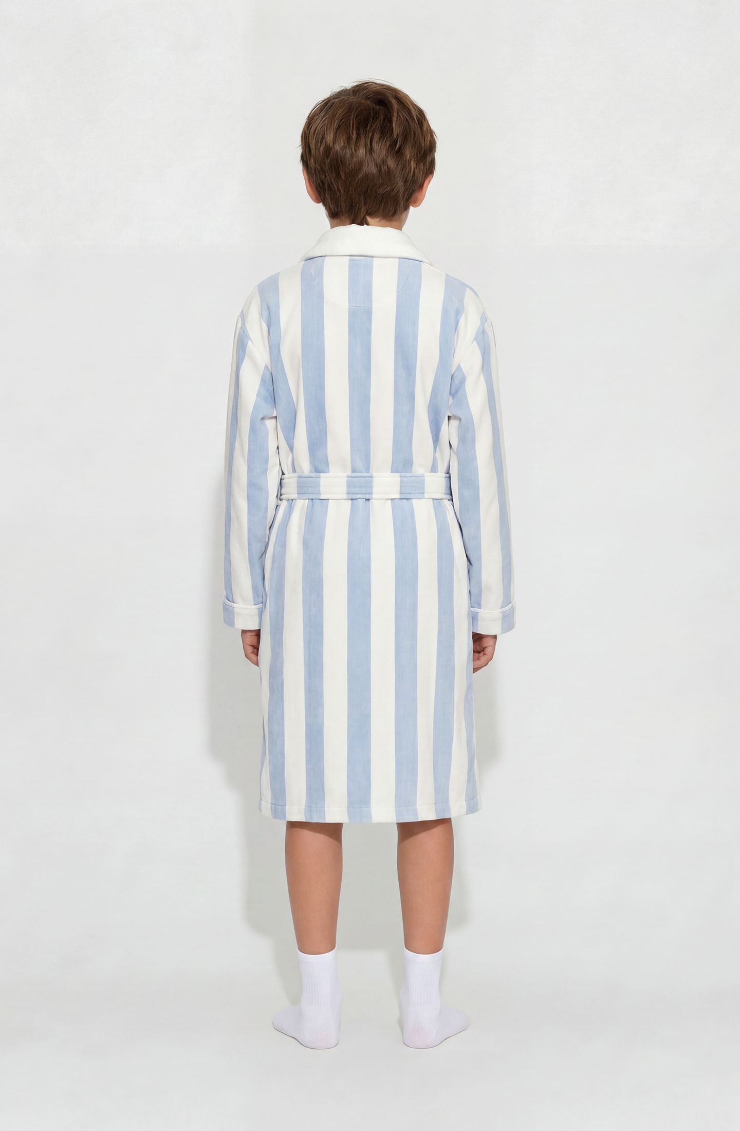 Cabana Blue Kids Robe | Luxury Striped Kids Bathrobe