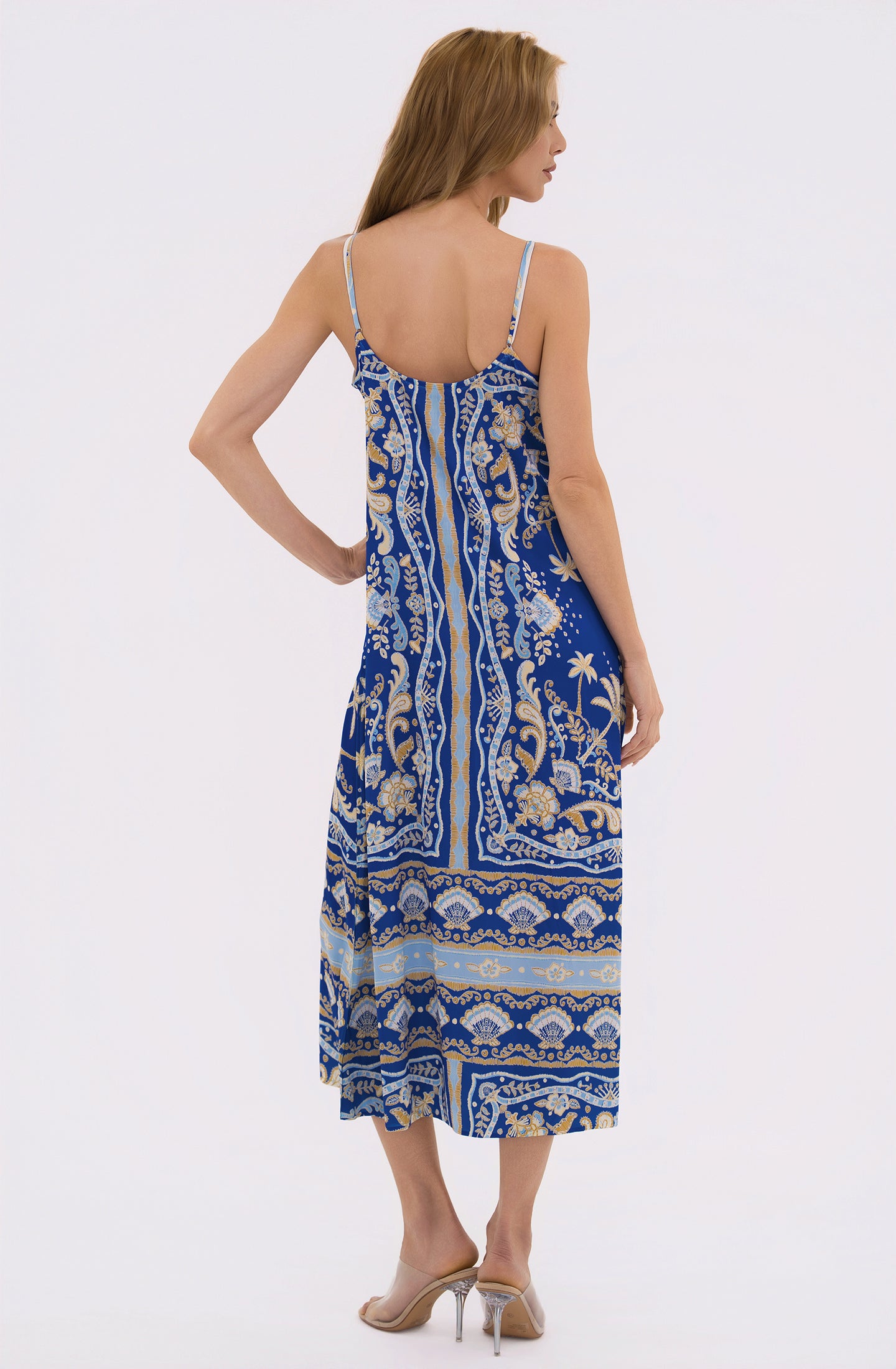 Notte Mariela Long Chemise | Luxury Blue Sleepwear