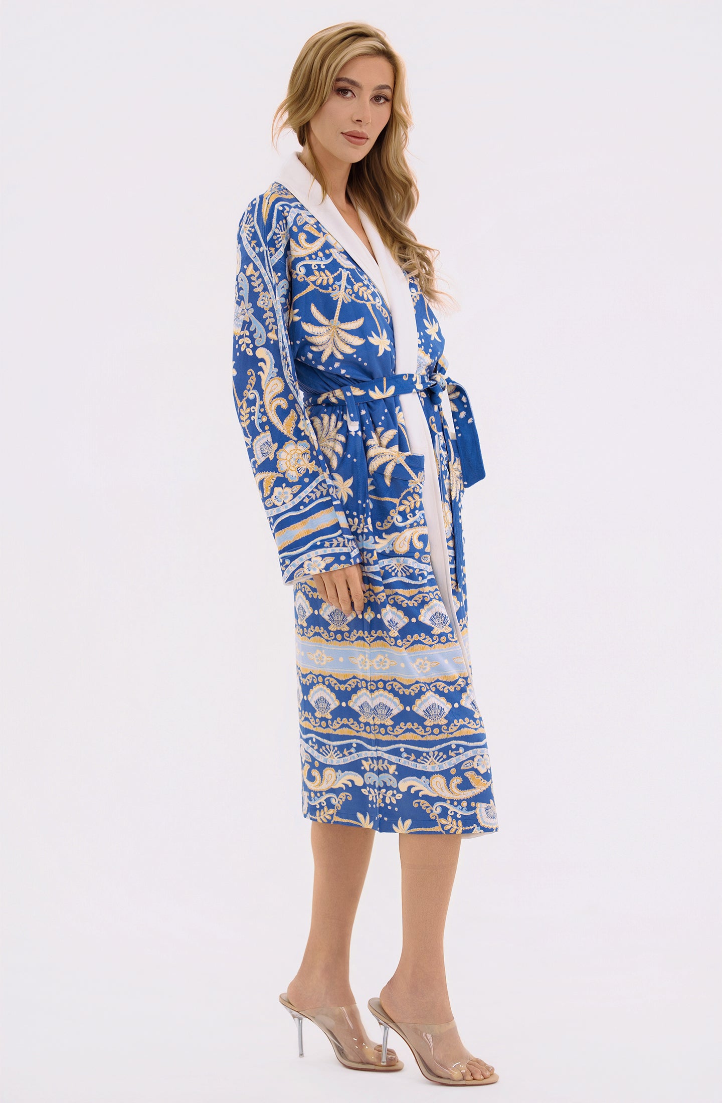 Notte Mariela Long Robe | Luxury Blue Resort Robe