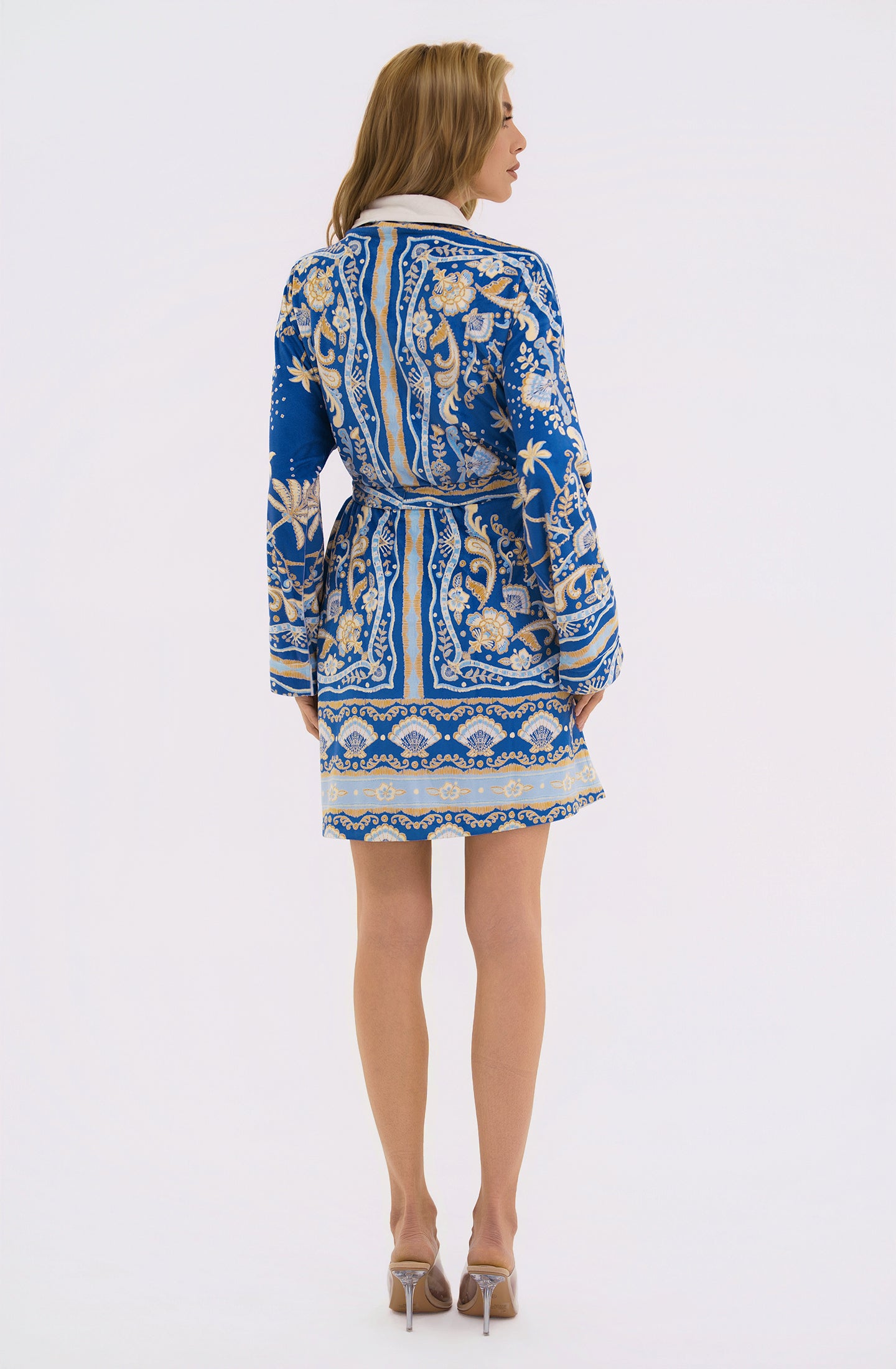 Notte Mariella Short Robe | Luxury Blue Short Robe