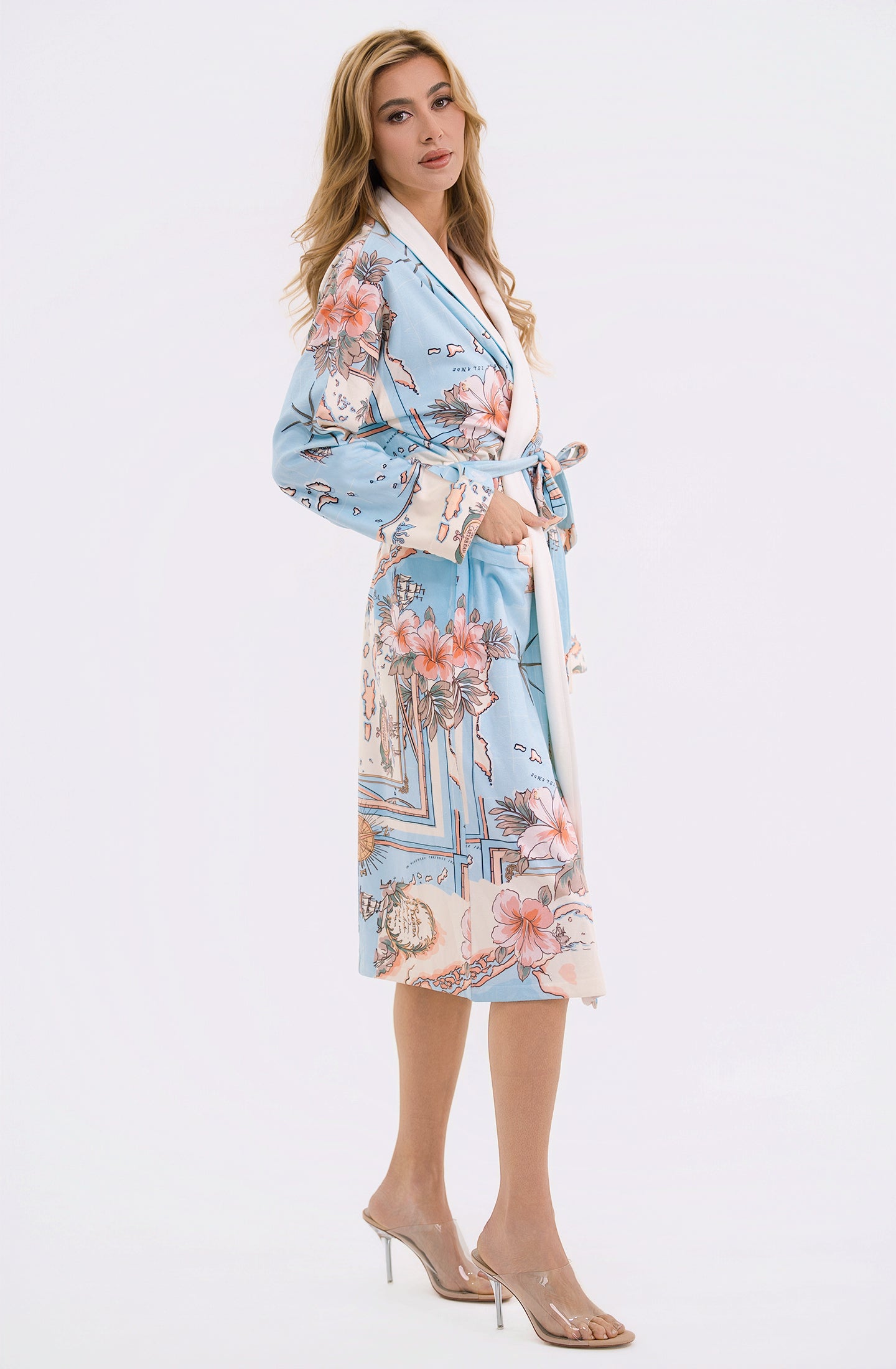 Les Îles Caraïbes Long Robe | Luxury Tropical Resort Robe