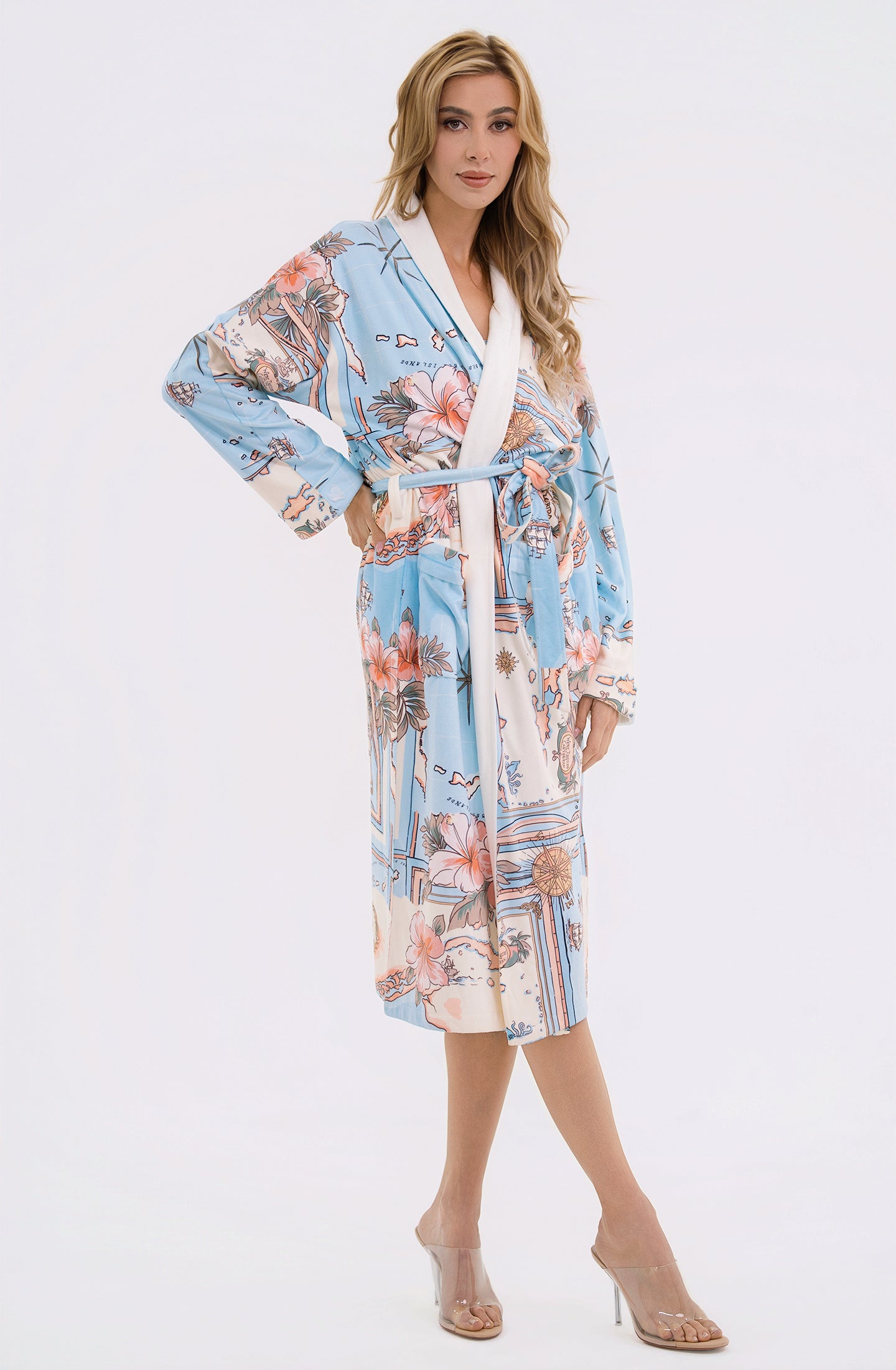Les Îles Caraïbes Long Robe | Luxury Tropical Resort Robe
