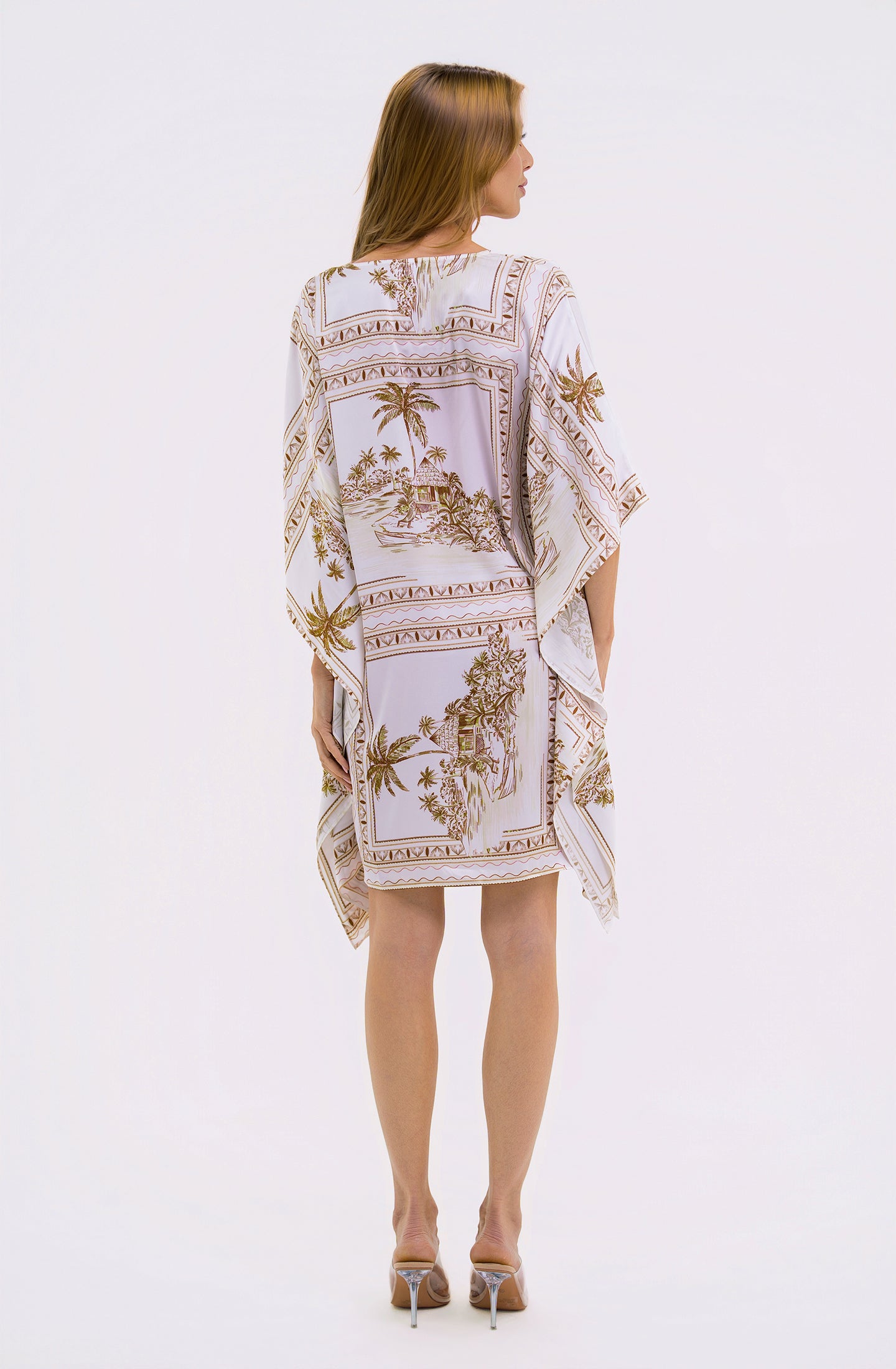 Bungalow Golden Brown Short Caftan | Luxury Tropical Resort Caftan