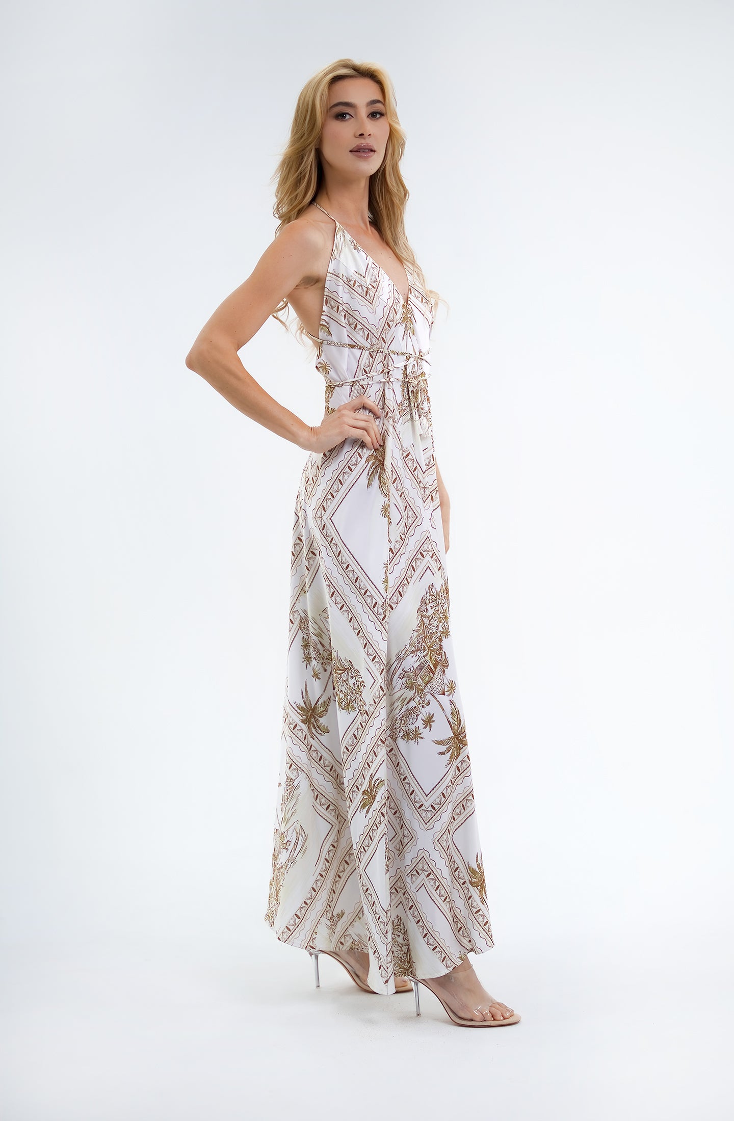 Bungalow Gold Infinity Dress | Luxury Multi-Way Toile Resort Dress