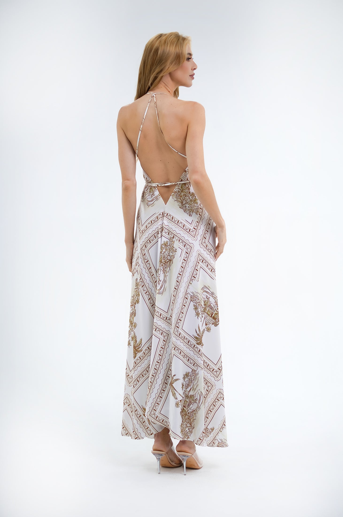 Bungalow Gold Infinity Dress | Luxury Multi-Way Toile Resort Dress