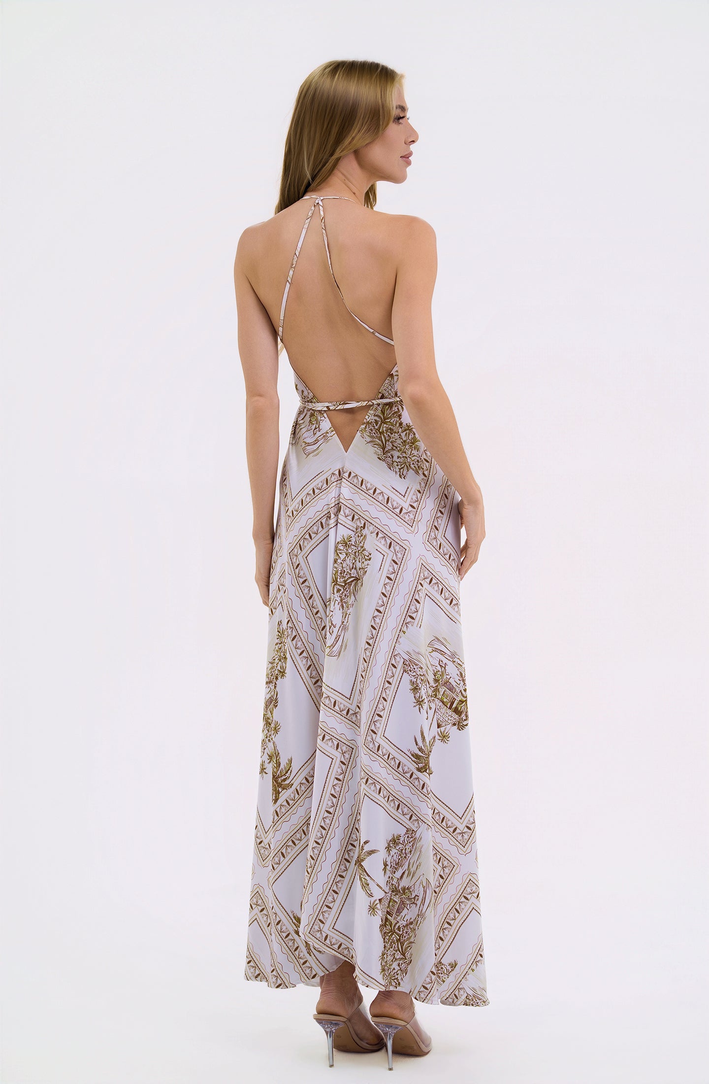 Bungalow Golden Brown Infinity Dress | Luxury Multi-Way Toile Resort Dress