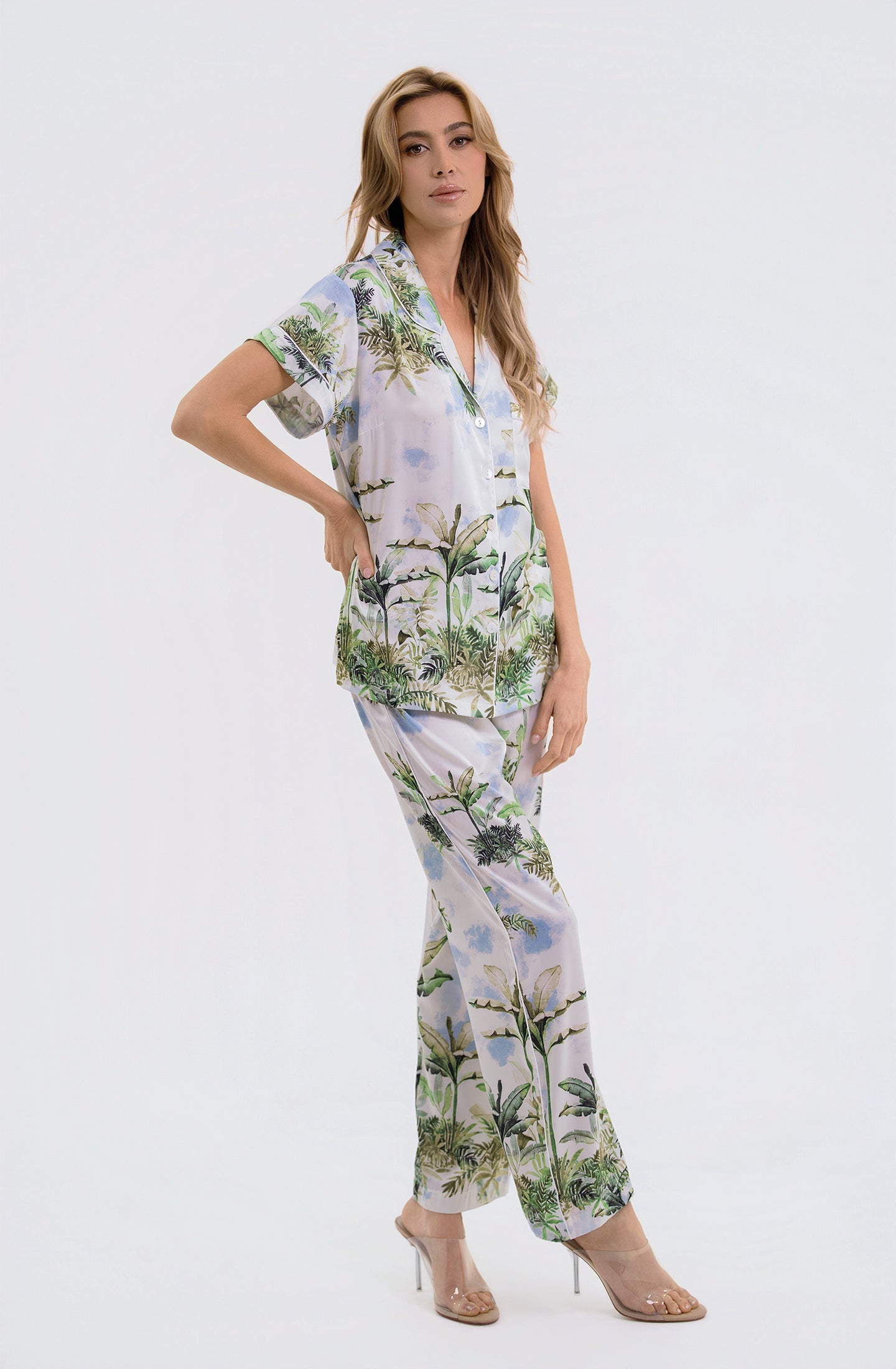 Palermo Short Set PJ with Long Pant Set