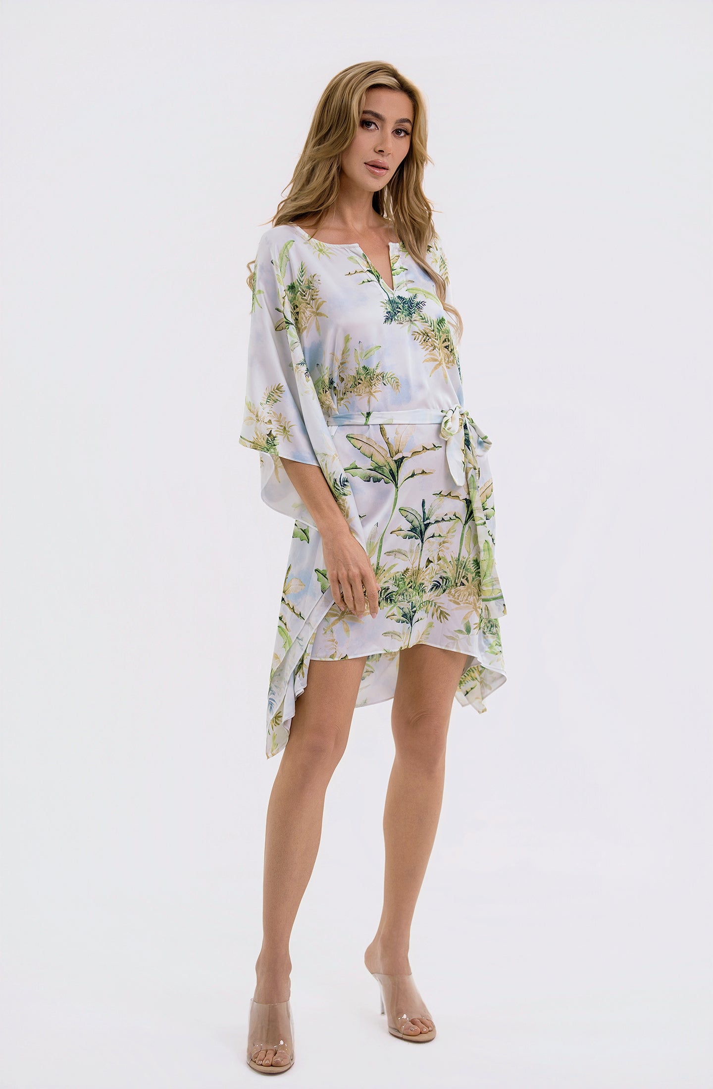 Palermo Short Caftan | Luxury Blue Resort Wear