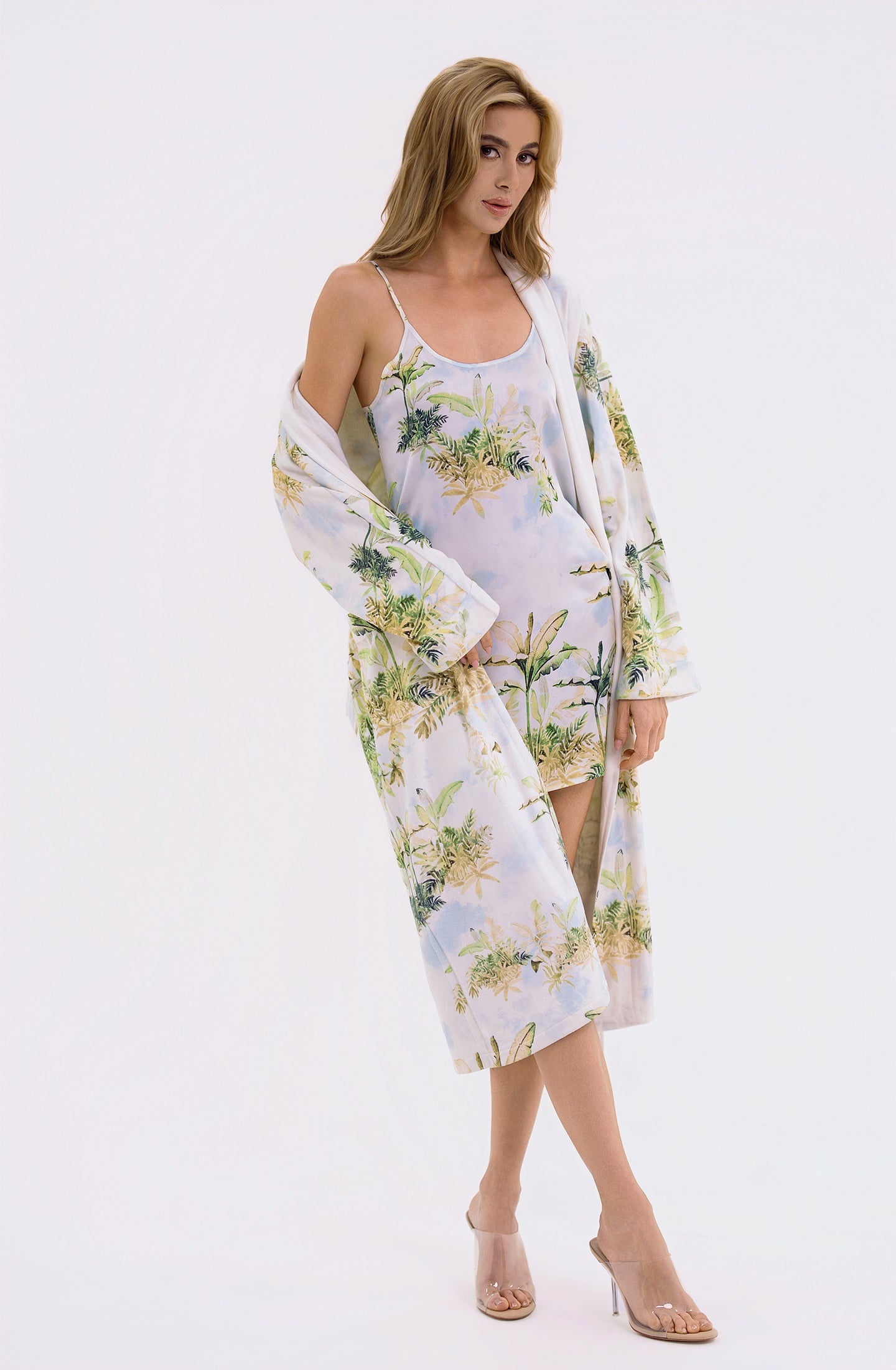 Palermo Long Robe | Luxury Blue Resort Robe